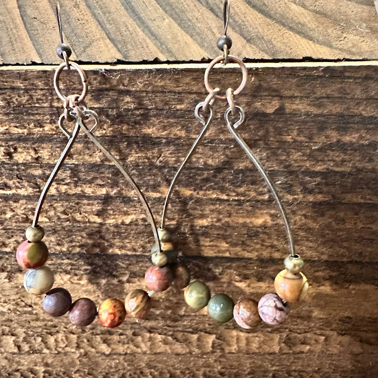 Handmade Western Hippie Copper Wire Colorful Wooden Beads Drop Wire Earrings, Gift BoxHandmade Western Hippie Copper Wire Colorful Wooden Beads Drop Wire Earrings, Gift Box - Premium Boho Drop Earring from Silver Elegant - Just $19! Shop now at Silver Elegant