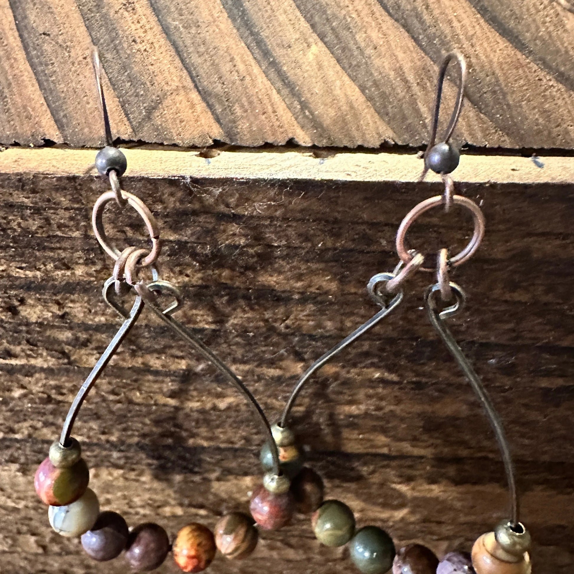 Handmade Western Hippie Copper Wire Colorful Wooden Beads Drop Wire Earrings, Gift BoxHandmade Western Hippie Copper Wire Colorful Wooden Beads Drop Wire Earrings, Gift Box - Premium Boho Drop Earring from Silver Elegant - Just $19! Shop now at Silver Elegant