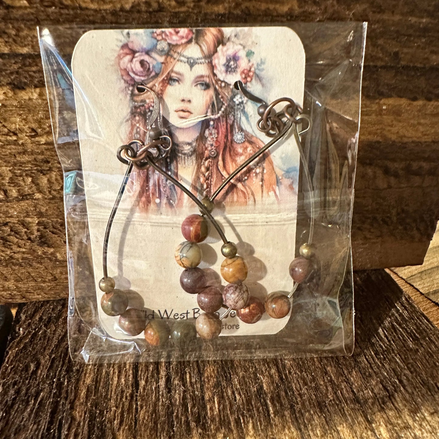 Handmade Western Hippie Copper Wire Colorful Wooden Beads Drop Wire Earrings, Gift BoxHandmade Western Hippie Copper Wire Colorful Wooden Beads Drop Wire Earrings, Gift Box - Premium Boho Drop Earring from Silver Elegant - Just $19! Shop now at Silver Elegant