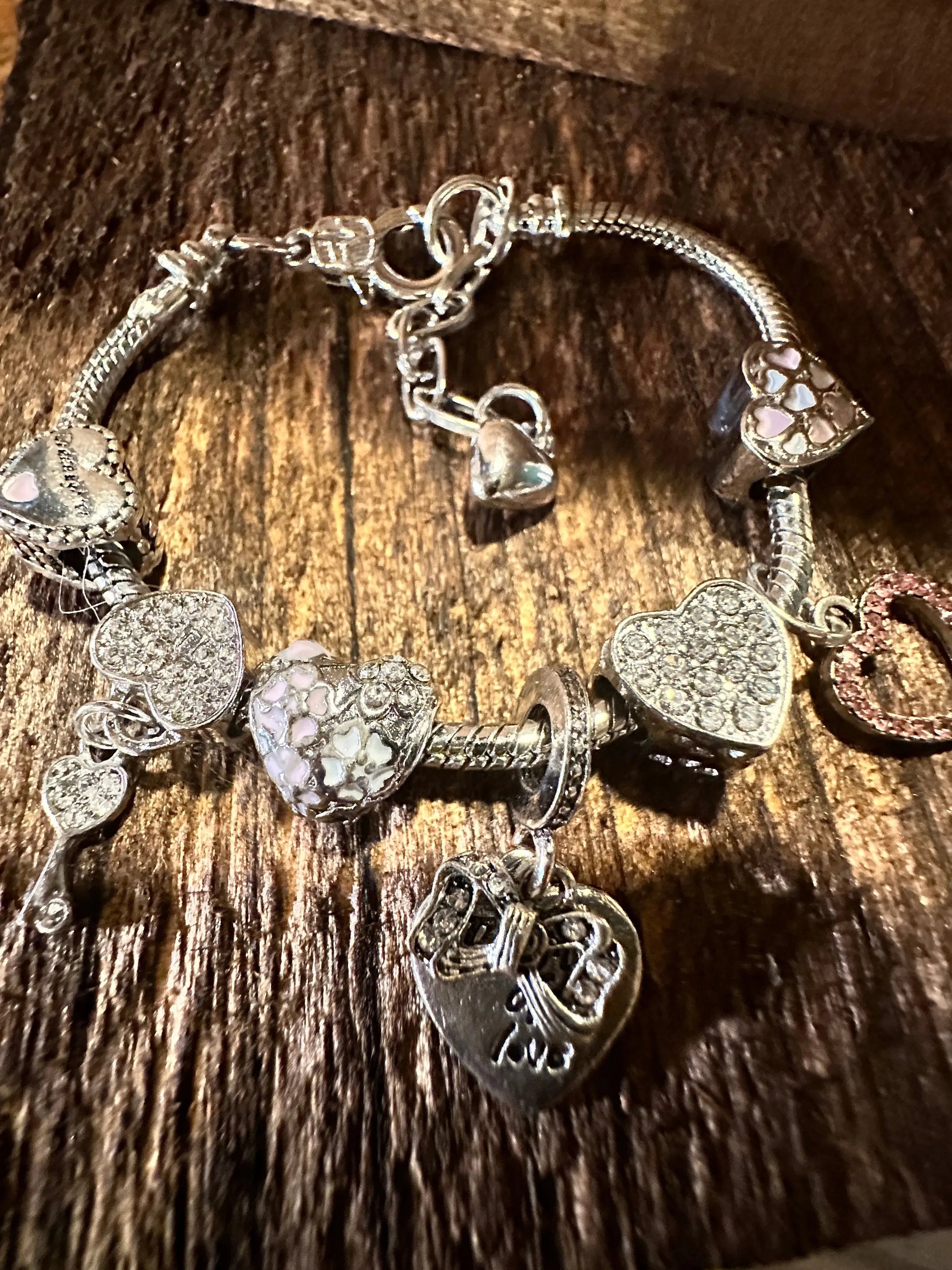 Elegant Heart Pendant Chain Bracelet/Heart Charms, AdjustableElegant Heart Pendant Chain Bracelet/Heart Charms, Adjustable - Premium boho bracelet from Silver Elegant - Just $9.50! Shop now at Silver Elegant