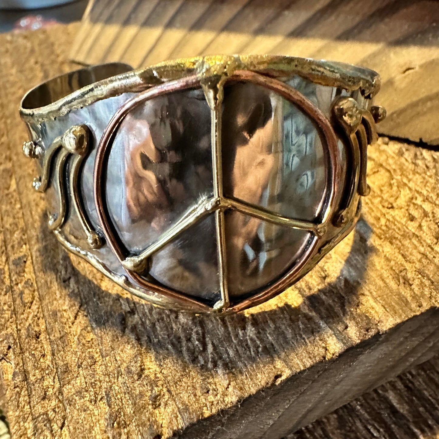 Boho Western Hippie Peace Wide Cuff Open Bangle Bracelet, , Gift BoxBoho Western Hippie Peace Wide Cuff Open Bangle Bracelet, , Gift Box - Premium  from Silver Elegant - Just $18! Shop now at Silver Elegant