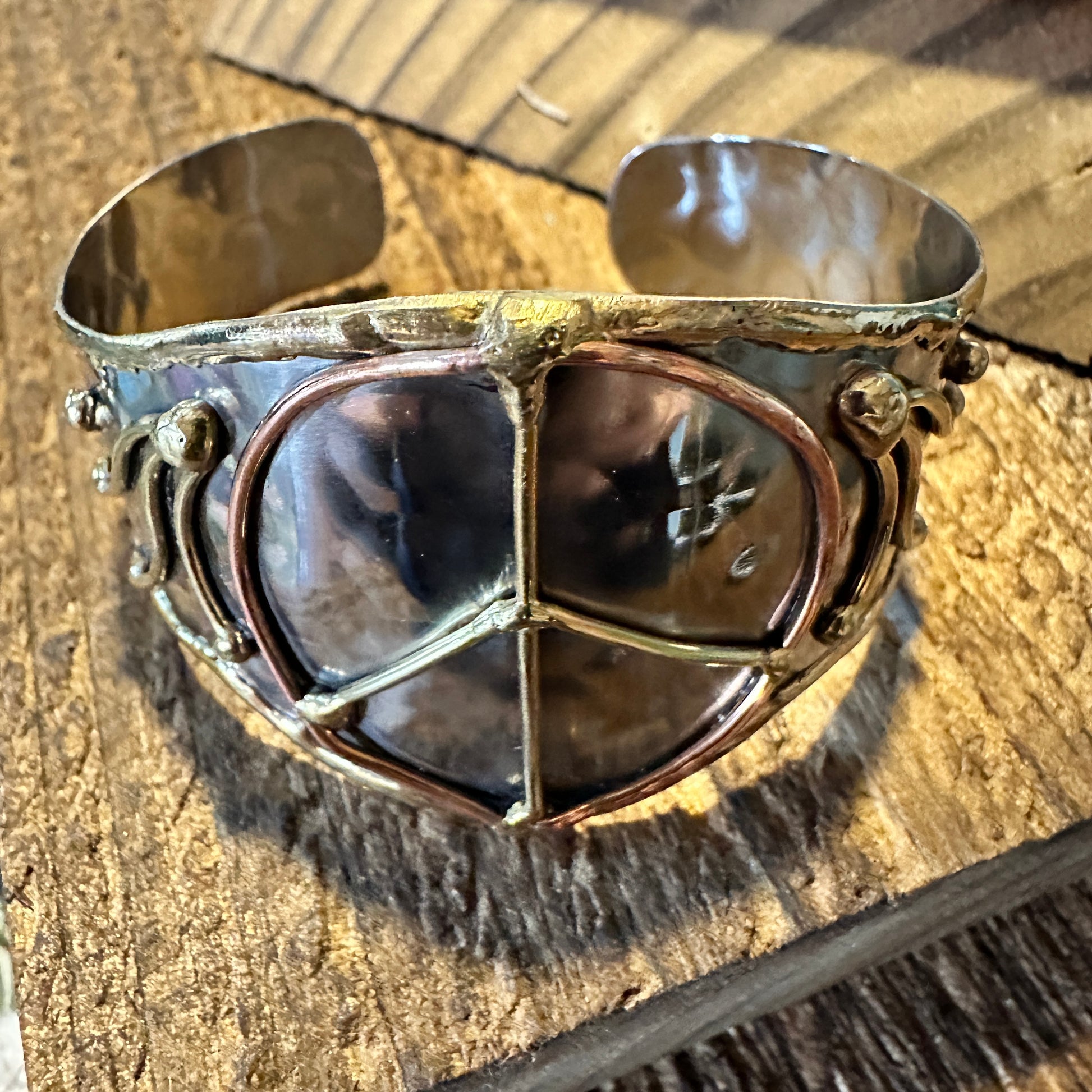 Boho Western Hippie Peace Wide Cuff Open Bangle Bracelet, , Gift BoxBoho Western Hippie Peace Wide Cuff Open Bangle Bracelet, , Gift Box - Premium  from Silver Elegant - Just $18! Shop now at Silver Elegant