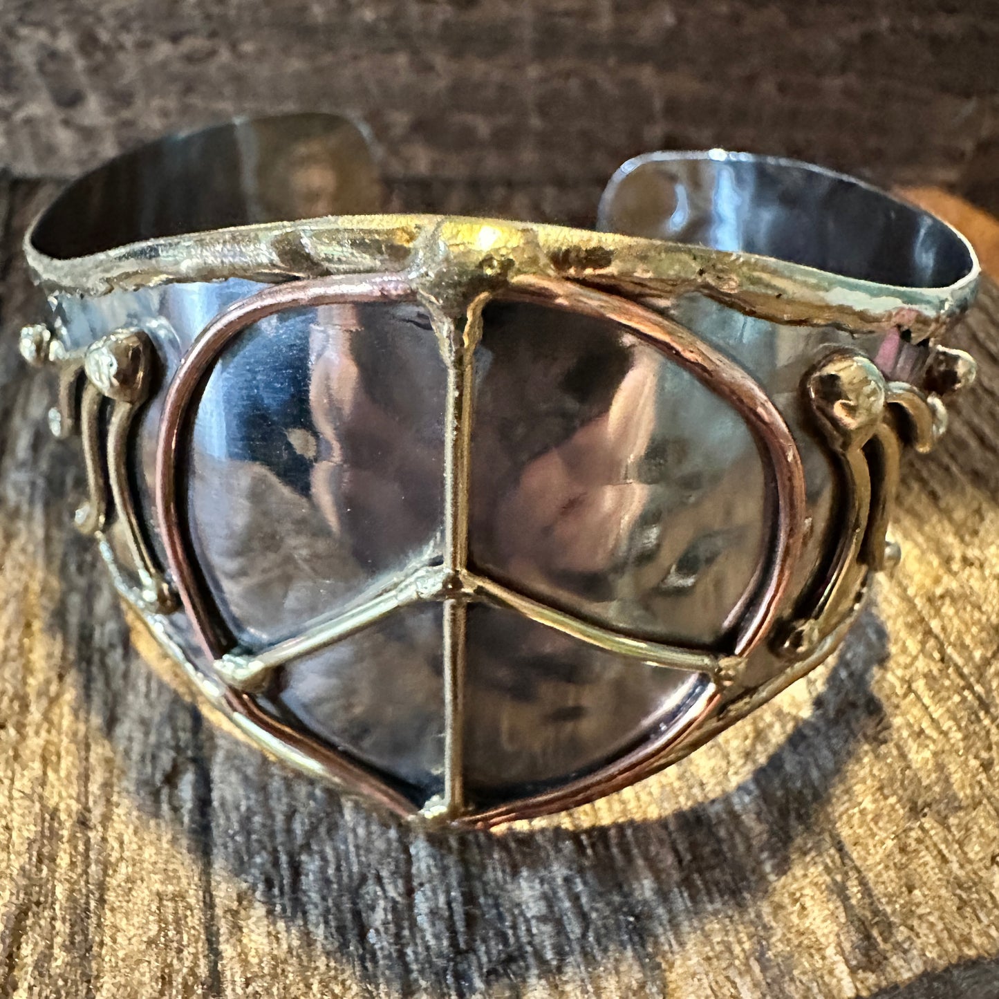 Boho Western Hippie Peace Wide Cuff Open Bangle Bracelet, , Gift BoxBoho Western Hippie Peace Wide Cuff Open Bangle Bracelet, , Gift Box - Premium  from Silver Elegant - Just $18! Shop now at Silver Elegant