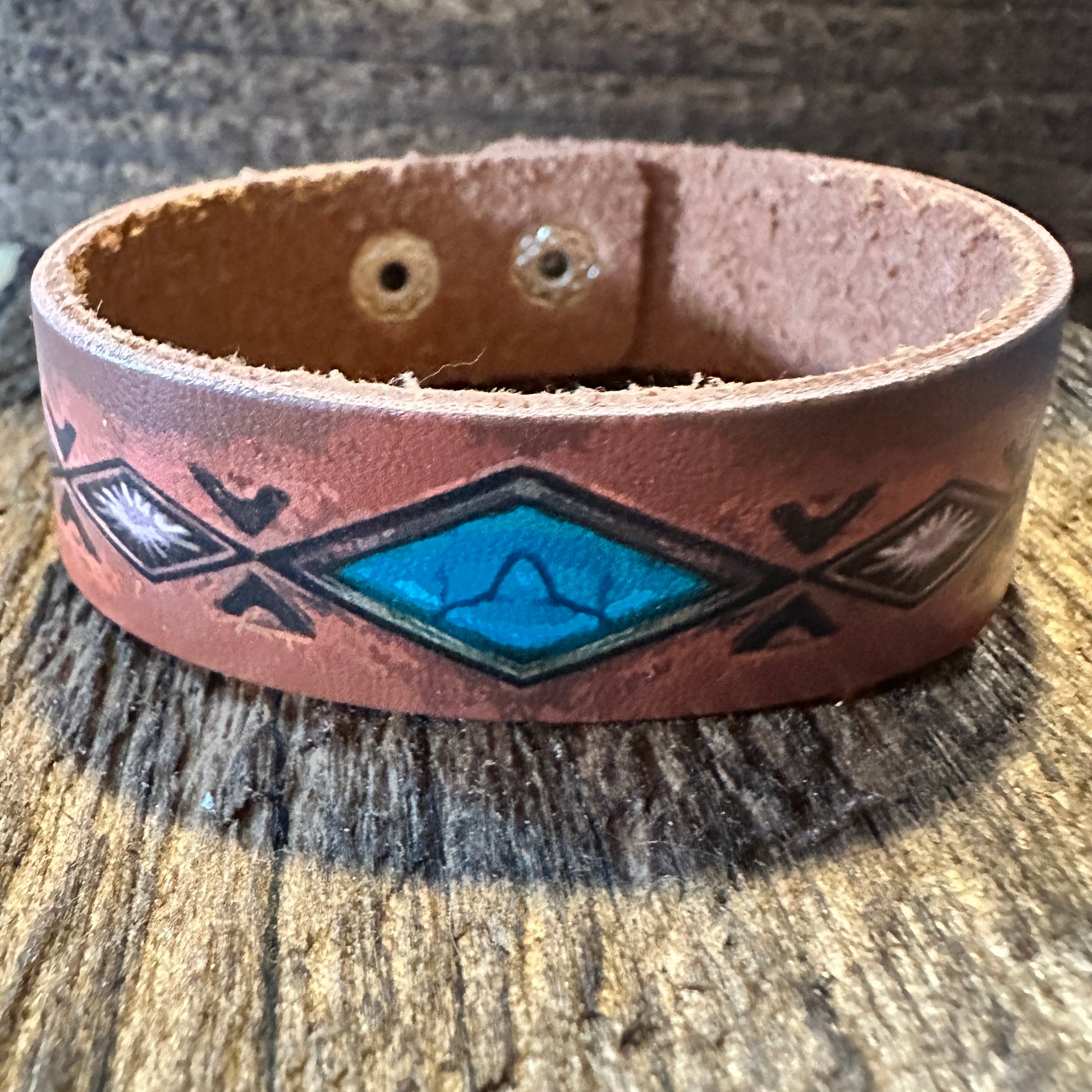 Boho Western Style Stamped Leather Grain Cuff Bracelet, Turquoise Leather, 20CM, Gift BoxBoho Western Style Stamped Leather Grain Cuff Bracelet, Turquoise Leather, 20CM, Gift Box - Premium  from Silver Elegant - Just $18! Shop now at Silver Elegant