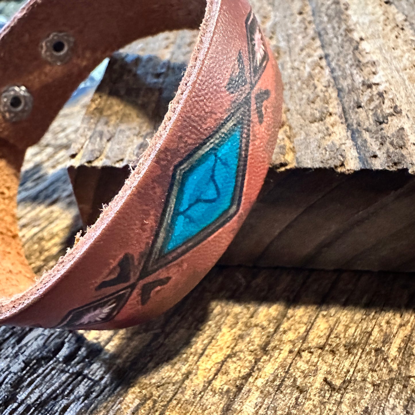 Boho Western Style Stamped Leather Grain Cuff Bracelet, Turquoise Leather, 20CM, Gift BoxBoho Western Style Stamped Leather Grain Cuff Bracelet, Turquoise Leather, 20CM, Gift Box - Premium  from Silver Elegant - Just $18! Shop now at Silver Elegant