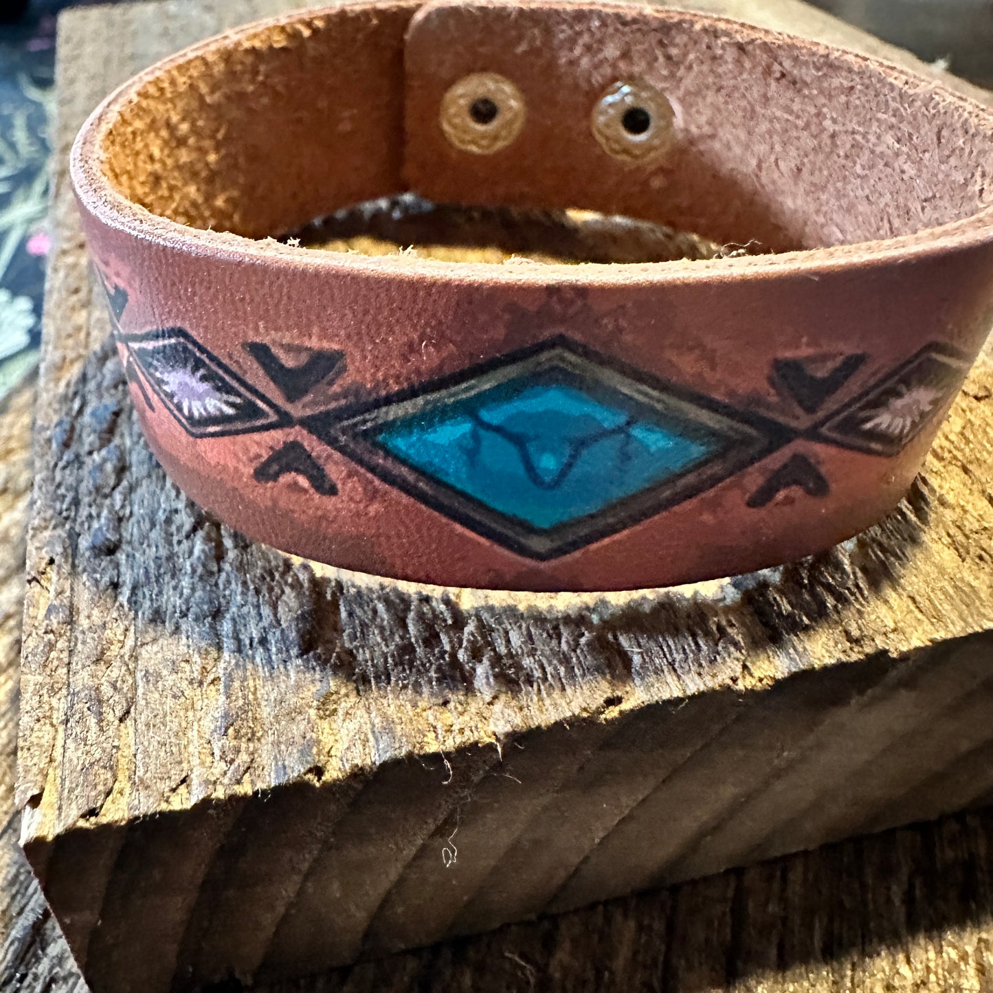 Boho Western Style Stamped Leather Grain Cuff Bracelet, Turquoise Leather, 20CM, Gift BoxBoho Western Style Stamped Leather Grain Cuff Bracelet, Turquoise Leather, 20CM, Gift Box - Premium  from Silver Elegant - Just $18! Shop now at Silver Elegant