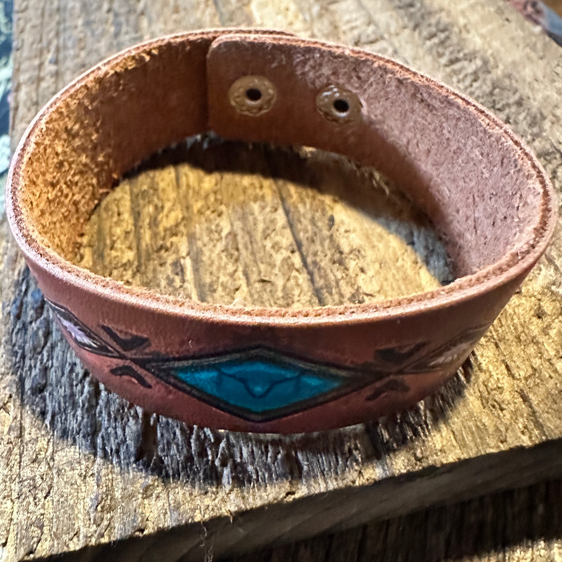 Boho Western Style Stamped Leather Grain Cuff Bracelet, Turquoise Leather, 20CM, Gift BoxBoho Western Style Stamped Leather Grain Cuff Bracelet, Turquoise Leather, 20CM, Gift Box - Premium  from Silver Elegant - Just $18! Shop now at Silver Elegant