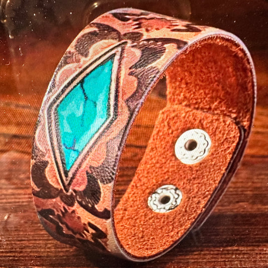 Boho Southwestern Cowgirl Leather Grain Cuff Bracelet, Turquoise Leather, 20CM, Gift BoxBoho Southwestern Cowgirl Leather Grain Cuff Bracelet, Turquoise Leather, 20CM, Gift Box - Premium boho bracelet from Silver Elegant - Just $18! Shop now at Silver Elegant