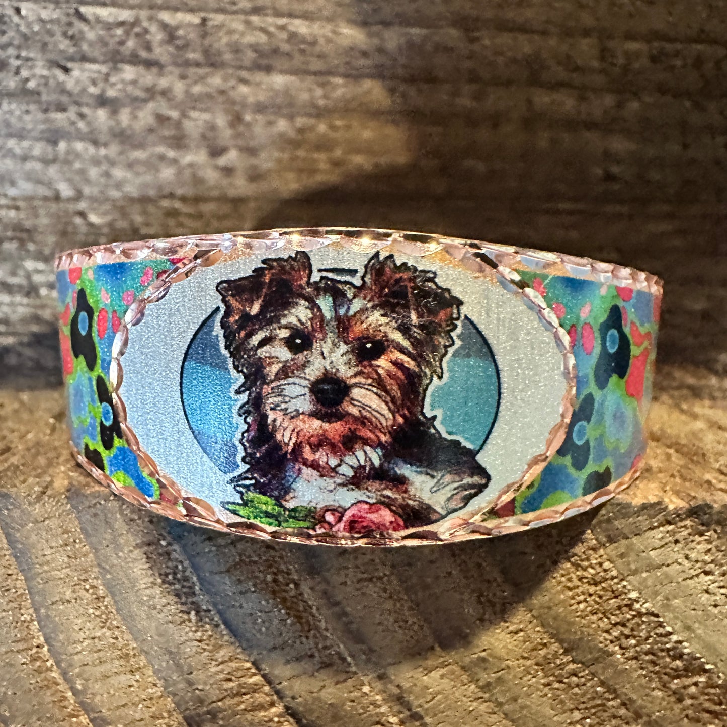 Handmade Boho Copper Wide Cuff Bracelet, Diamond Cut Yorkshire Terroir Dog Design, Gift BoxHandmade Boho Copper Wide Cuff Bracelet, Diamond Cut Yorkshire Terroir Dog Design, Gift Box - Premium boho bracelet from COPPER ARTS INC. - Just $32! Shop now at Silver Elegant