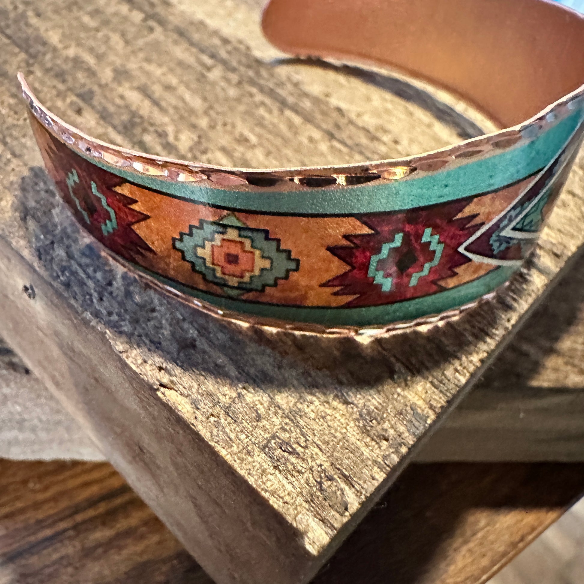 Handmade Boho Copper Wide Cuff Bracelet, Diamond Cut Southwest Native Design, Gift BoxHandmade Boho Copper Wide Cuff Bracelet, Diamond Cut Southwest Native Design, Gift Box - Premium boho bracelet from COPPER ARTS INC. - Just $32! Shop now at Silver Elegant