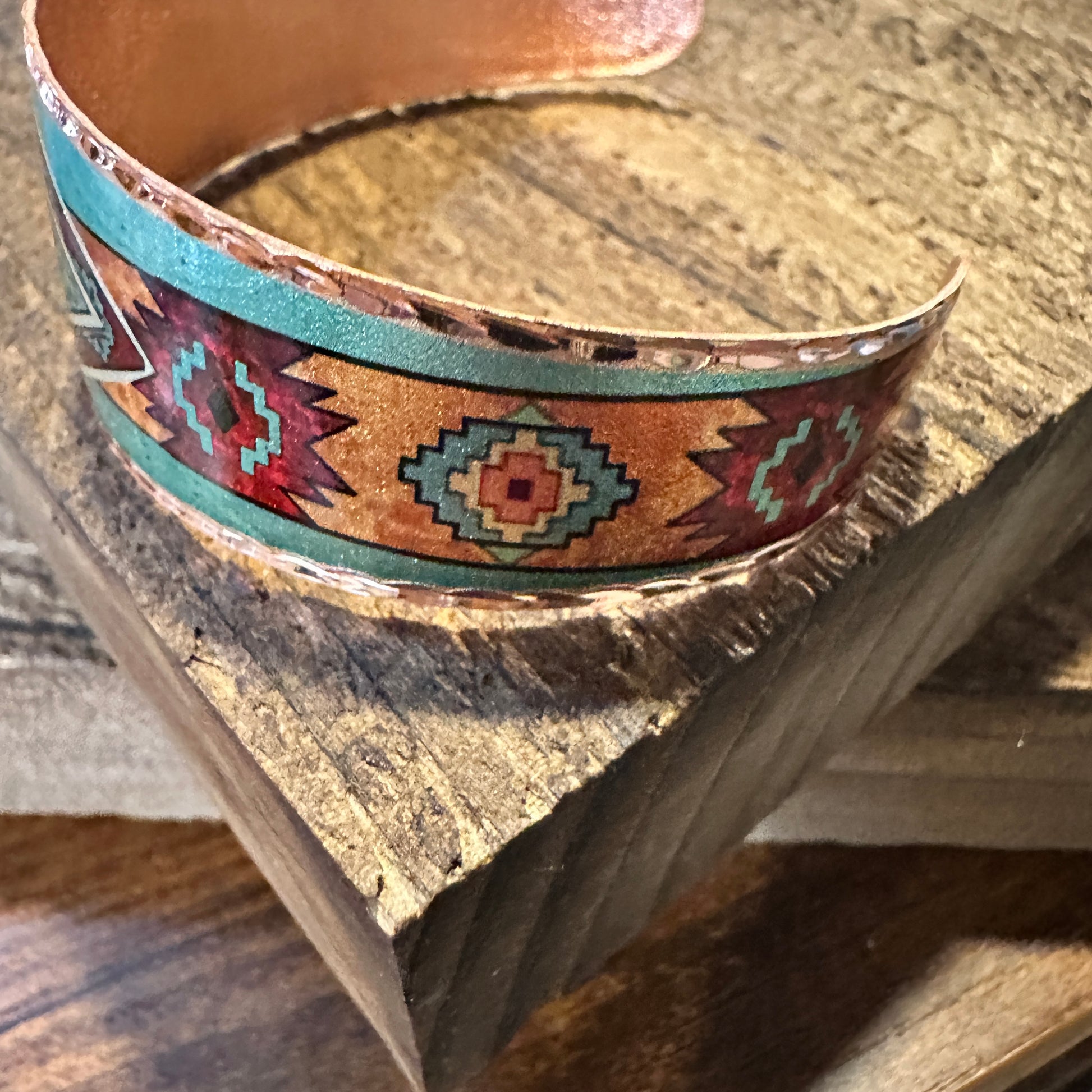 Handmade Boho Copper Wide Cuff Bracelet, Diamond Cut Southwest Native Design, Gift BoxHandmade Boho Copper Wide Cuff Bracelet, Diamond Cut Southwest Native Design, Gift Box - Premium boho bracelet from COPPER ARTS INC. - Just $32! Shop now at Silver Elegant