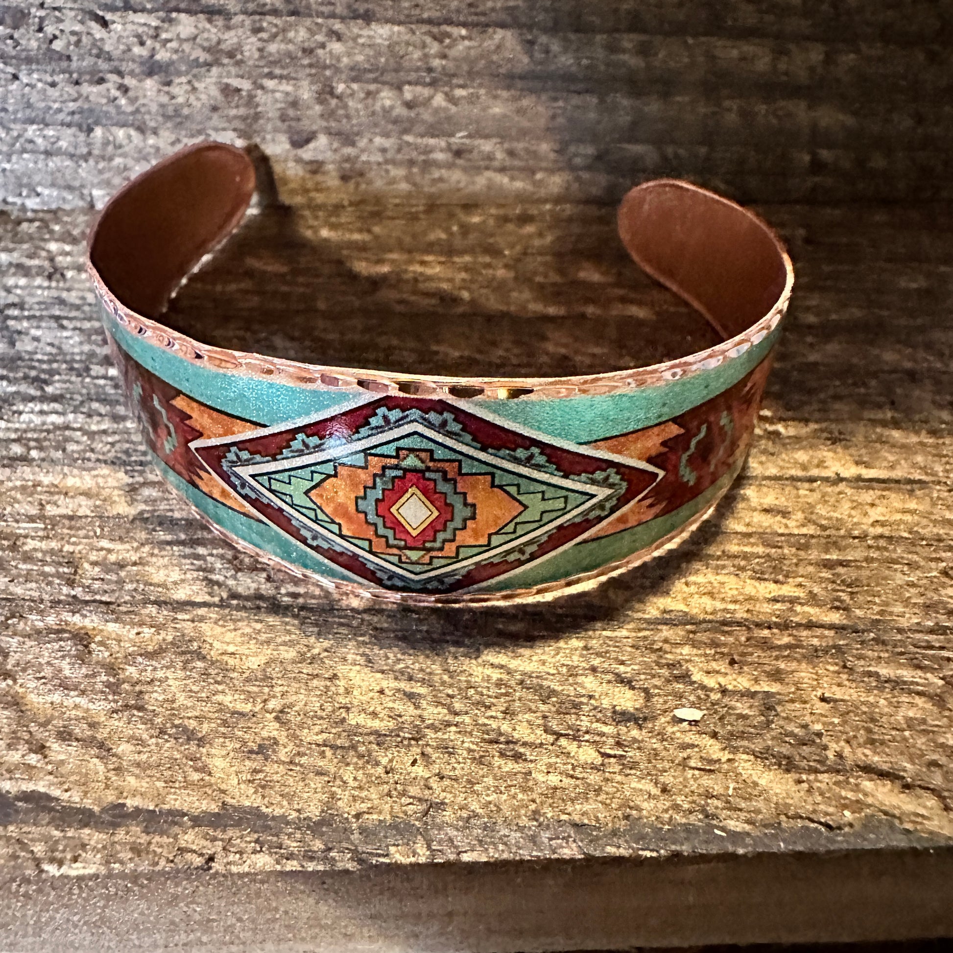 Handmade Boho Copper Wide Cuff Bracelet, Diamond Cut Southwest Native Design, Gift BoxHandmade Boho Copper Wide Cuff Bracelet, Diamond Cut Southwest Native Design, Gift Box - Premium boho bracelet from COPPER ARTS INC. - Just $32! Shop now at Silver Elegant