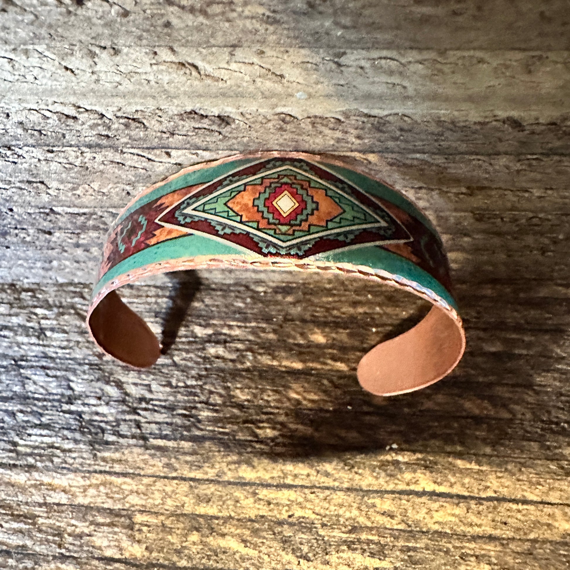 Handmade Boho Copper Wide Cuff Bracelet, Diamond Cut Southwest Native Design, Gift BoxHandmade Boho Copper Wide Cuff Bracelet, Diamond Cut Southwest Native Design, Gift Box - Premium boho bracelet from COPPER ARTS INC. - Just $32! Shop now at Silver Elegant