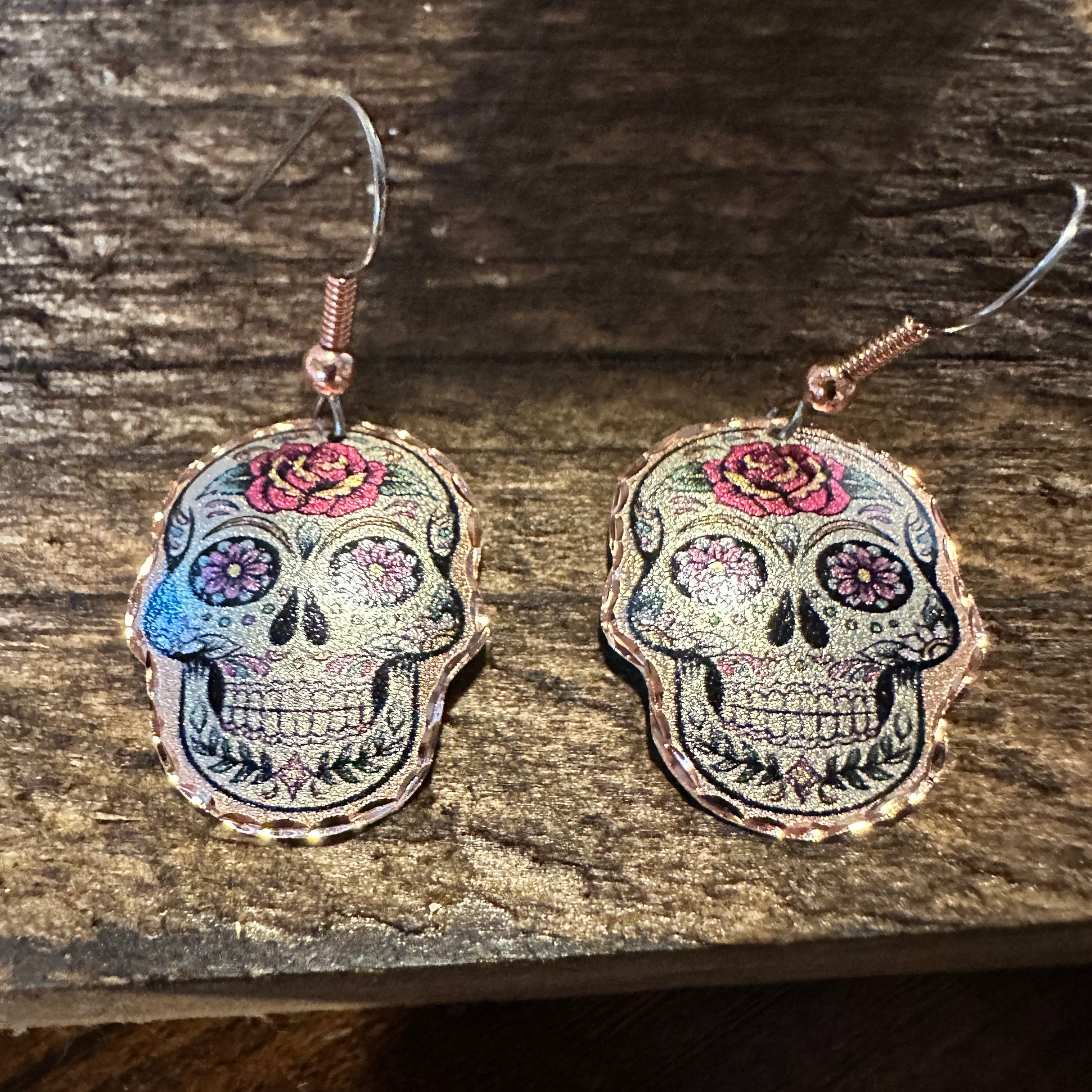 Handmade Boho Copper Earrings, Day of The Dead Rose Wire Earrings, Gift BoxHandmade Boho Copper Earrings, Day of The Dead Rose Wire Earrings, Gift Box - Premium Drop Wire Earring from COPPER ARTS INC. - Just $27! Shop now at Silver Elegant