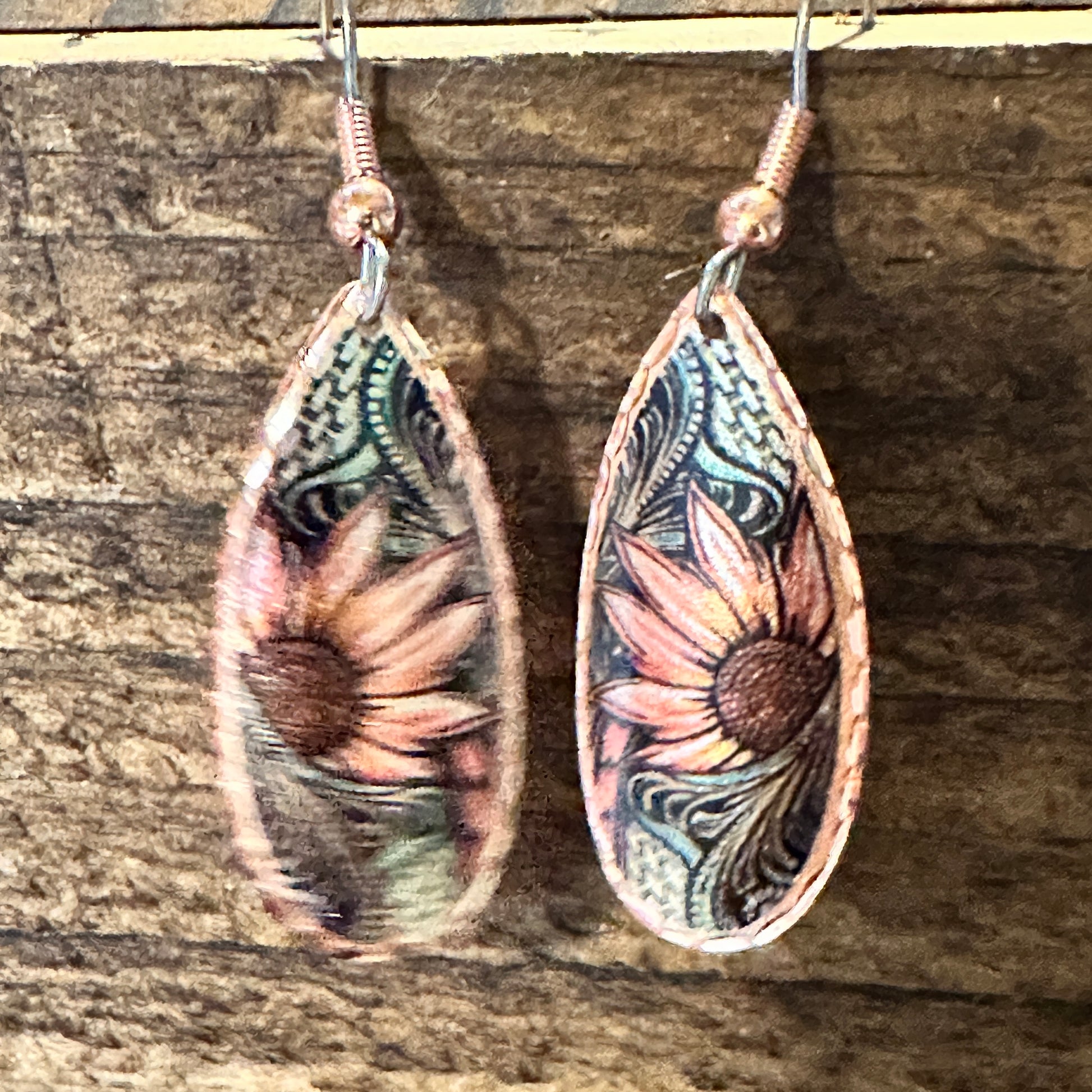 Handmade Boho Copper Earrings, Diamond Cut Sunflower Native American Earrings, Gift BoxHandmade Boho Copper Earrings, Diamond Cut Sunflower Native American Earrings, Gift Box - Premium Drop Wire Earring from COPPER ARTS INC. - Just $27! Shop now at Silver Elegant