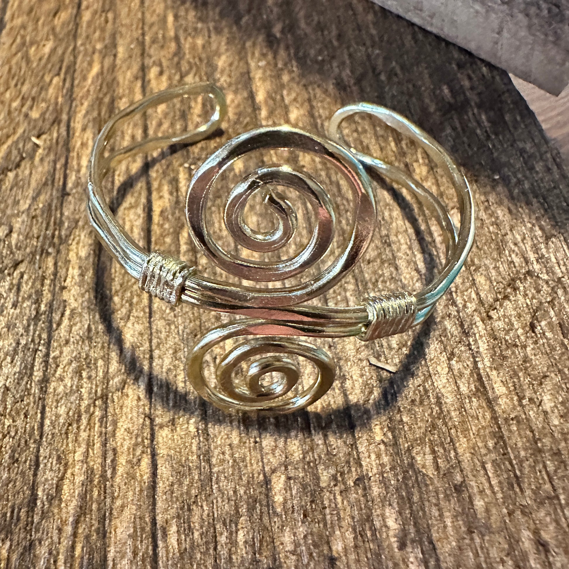 Handcrafted Boho Gold Plated Adjustable Cuff Bracelet - Narrow S Spiral - Gift BoxHandcrafted Boho Gold Plated Adjustable Cuff Bracelet - Narrow S Spiral - Gift Box - Premium cuff bangle from Silver Elegant - Just $20! Shop now at Silver Elegant