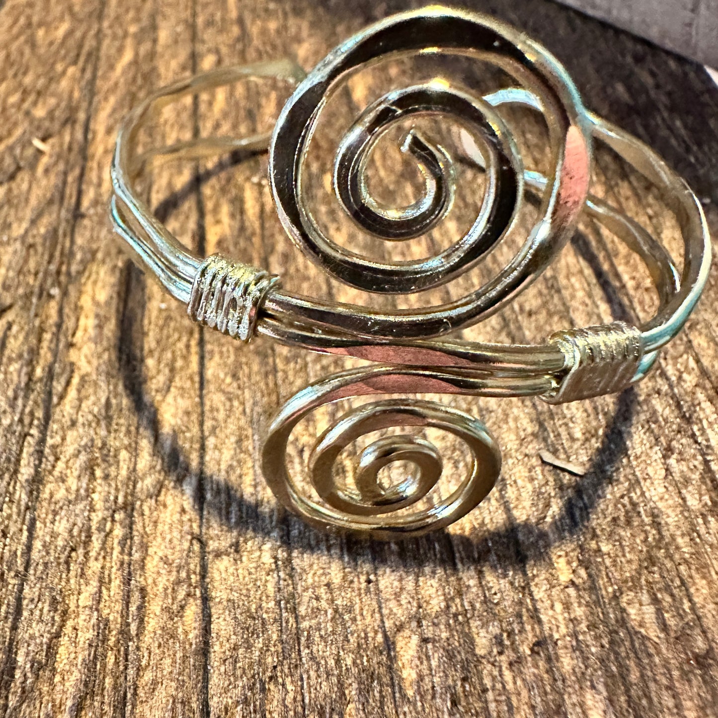 Handcrafted Boho Gold Plated Adjustable Cuff Bracelet - Narrow S Spiral - Gift BoxHandcrafted Boho Gold Plated Adjustable Cuff Bracelet - Narrow S Spiral - Gift Box - Premium cuff bangle from Silver Elegant - Just $20! Shop now at Silver Elegant