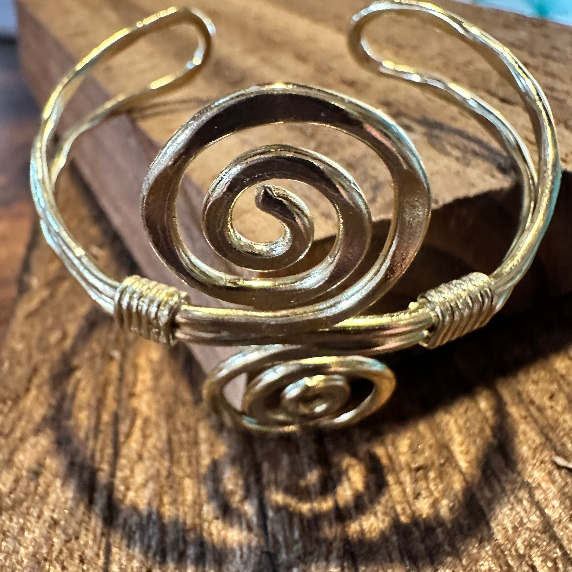 Handcrafted Boho Gold Plated Adjustable Cuff Bracelet - Narrow S Spiral - Gift BoxHandcrafted Boho Gold Plated Adjustable Cuff Bracelet - Narrow S Spiral - Gift Box - Premium cuff bangle from Silver Elegant - Just $20! Shop now at Silver Elegant