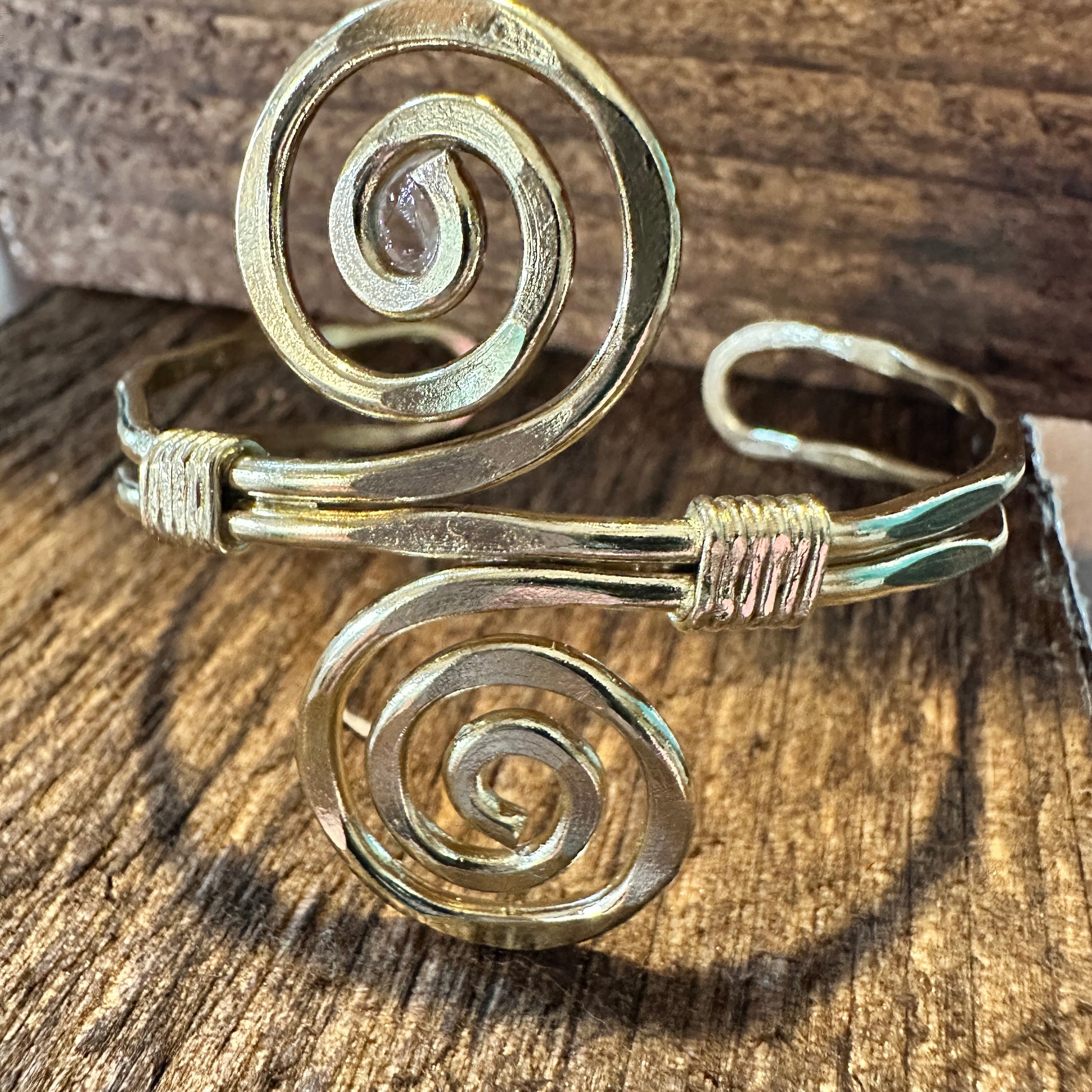 Handcrafted Boho Gold Plated Adjustable Cuff Bracelet - Narrow S Spiral - Gift BoxHandcrafted Boho Gold Plated Adjustable Cuff Bracelet - Narrow S Spiral - Gift Box - Premium cuff bangle from Silver Elegant - Just $20! Shop now at Silver Elegant