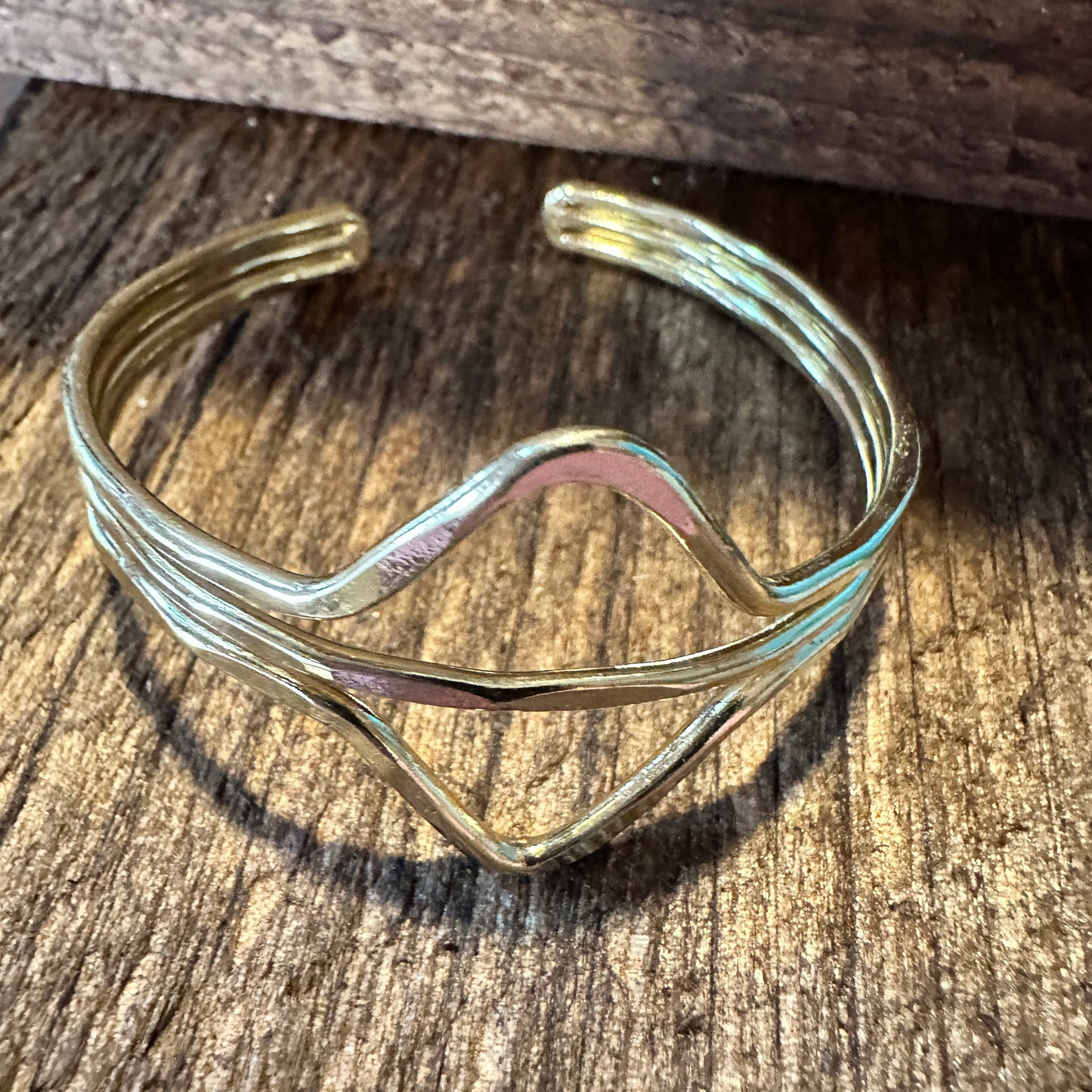 Handcrafted Boho Gold Plated Adjustable Cuff Bracelet - Two Triangles - Gift BoxHandcrafted Boho Gold Plated Adjustable Cuff Bracelet - Two Triangles - Gift Box - Premium cuff bangle from Silver Elegant - Just $20! Shop now at Silver Elegant