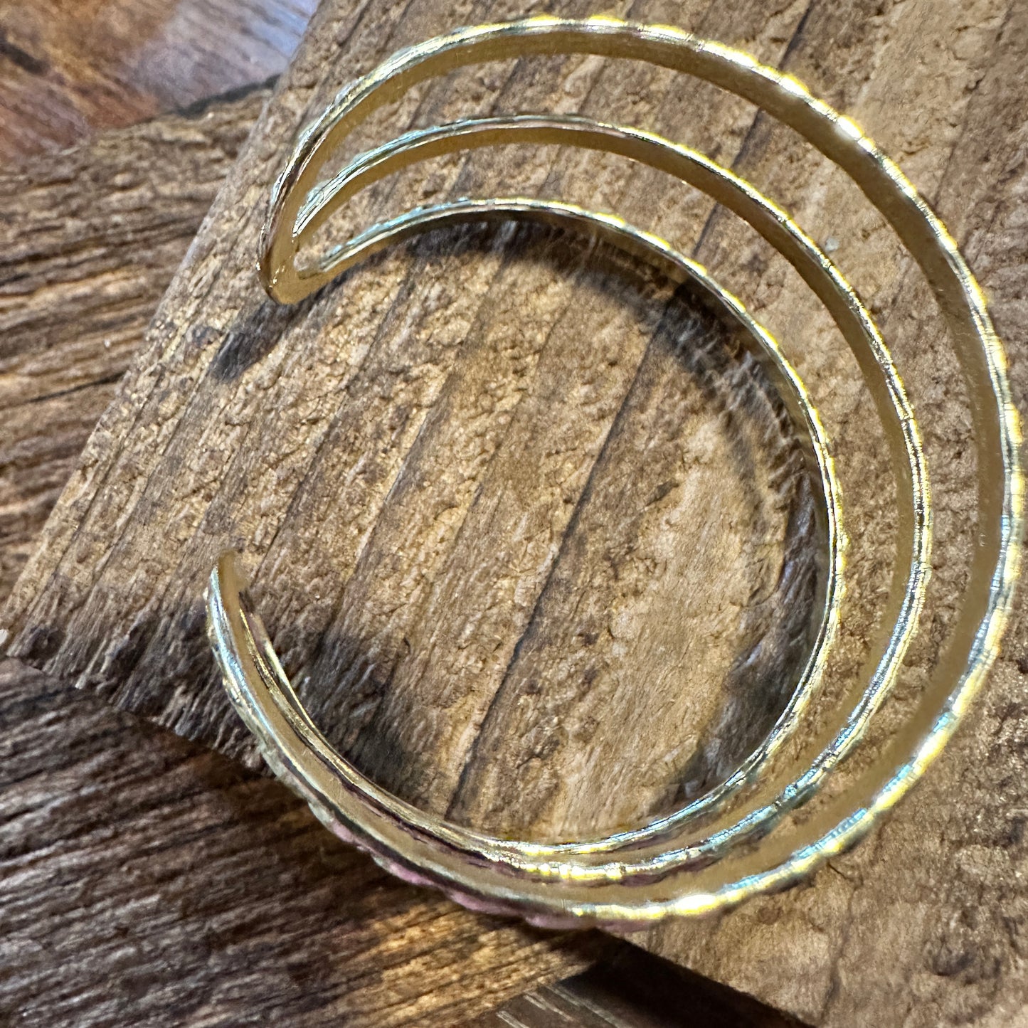 Handcrafted Boho Gold Plated Adjustable Cuff Bracelet - 3 Textured Bandsl - Gift BoxHandcrafted Boho Gold Plated Adjustable Cuff Bracelet - 3 Textured Bandsl - Gift Box - Premium cuff bangle from Silver Elegant - Just $20! Shop now at Silver Elegant