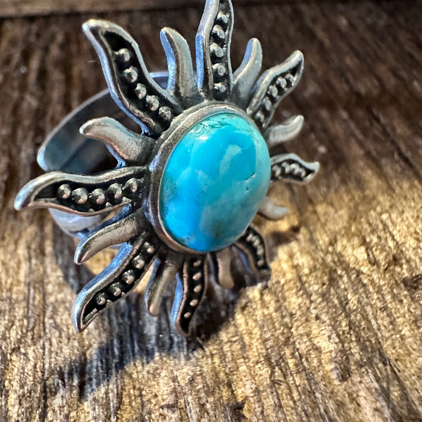 Native American Sunburst Turquoise Statement Cuff Ring, Genuine Sterling Silver & Turquoise Stone, Gift BoxNative American Sunburst Turquoise Statement Cuff Ring, Genuine Sterling Silver & Turquoise Stone, Gift Box - Premium indian cuff ring from Silver Elegant - Just $68! Shop now at Silver Elegant