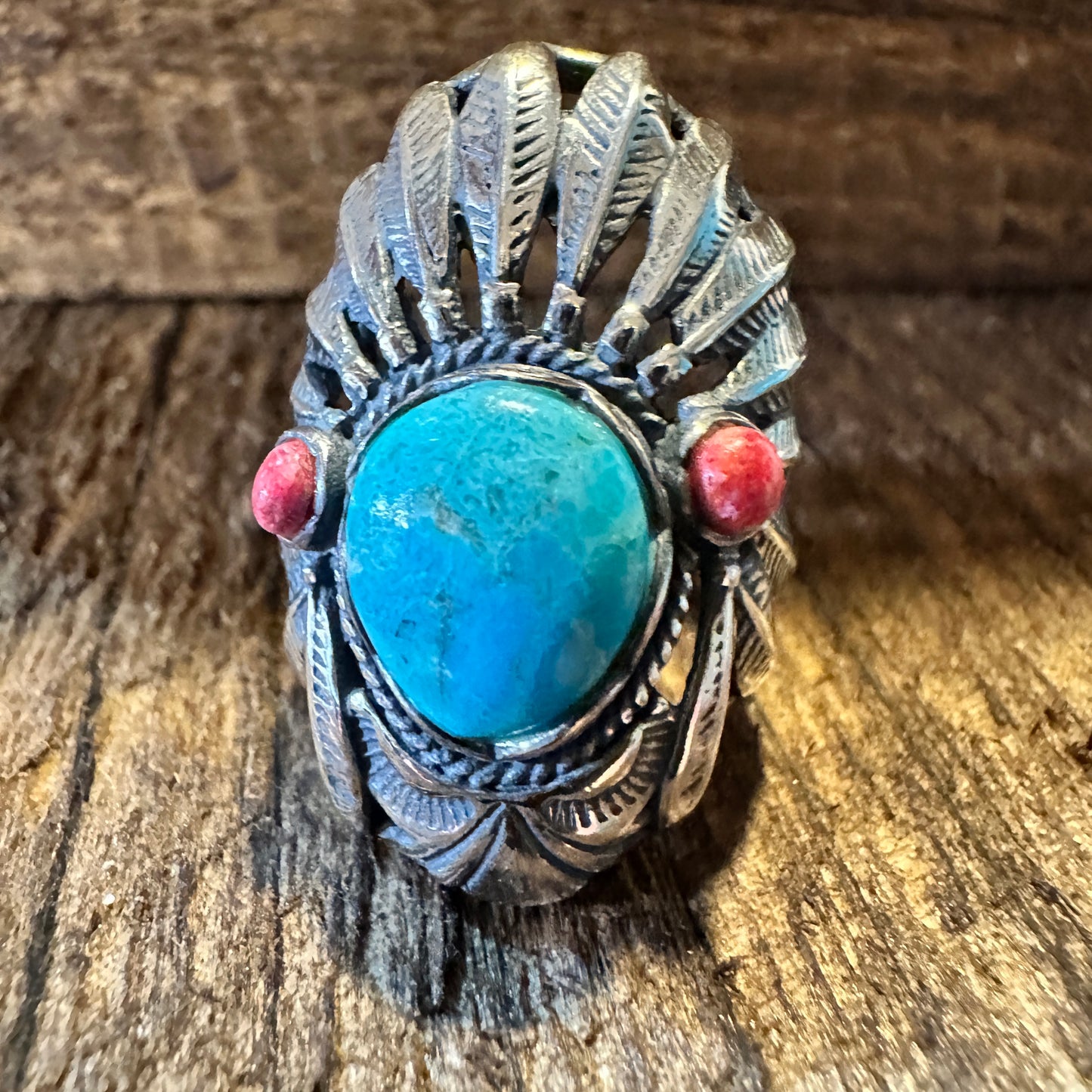 Native American Headdress Turquoise Cuff Statement Ring, Genuine Sterling Silver & Turquoise Stone, Gift BoxNative American Headdress Turquoise Cuff Statement Ring, Genuine Sterling Silver & Turquoise Stone, Gift Box - Premium indian cuff ring from Sowell Jewelry - Just $128! Shop now at Silver Elegant