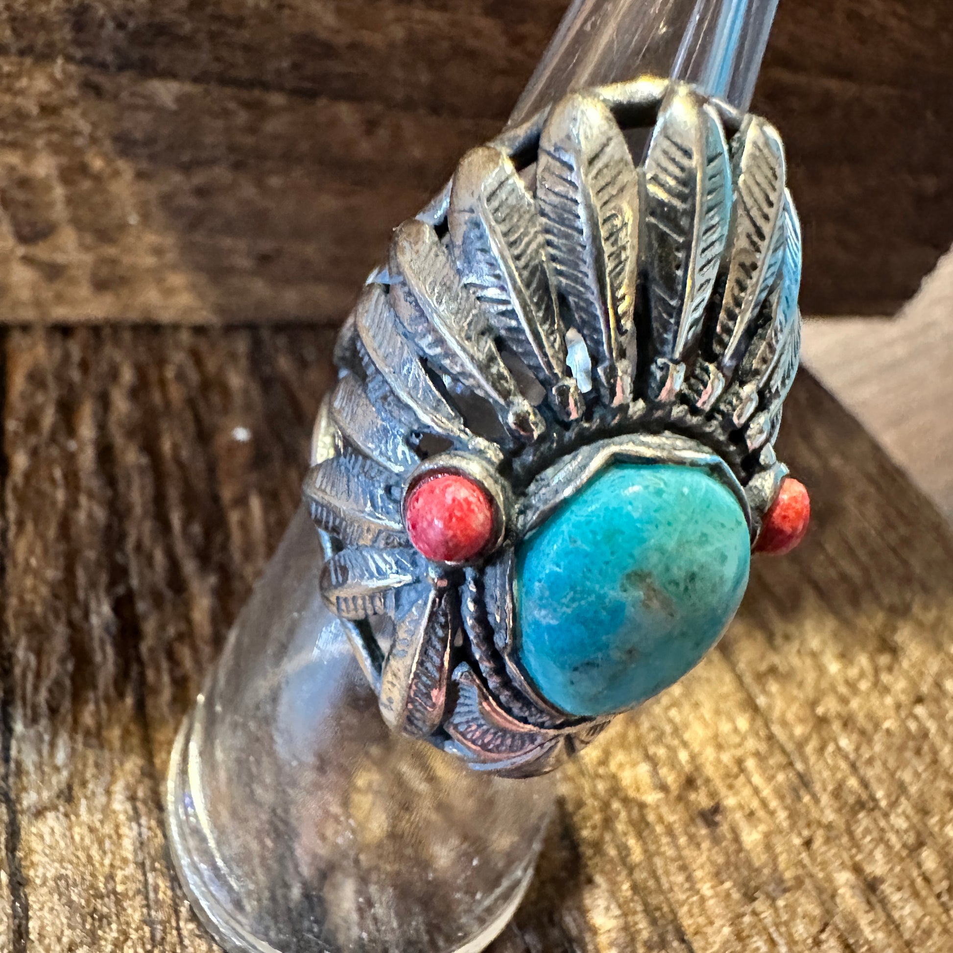 Native American Headdress Turquoise Cuff Statement Ring, Genuine Sterling Silver & Turquoise Stone, Gift BoxNative American Headdress Turquoise Cuff Statement Ring, Genuine Sterling Silver & Turquoise Stone, Gift Box - Premium indian cuff ring from Sowell Jewelry - Just $128! Shop now at Silver Elegant