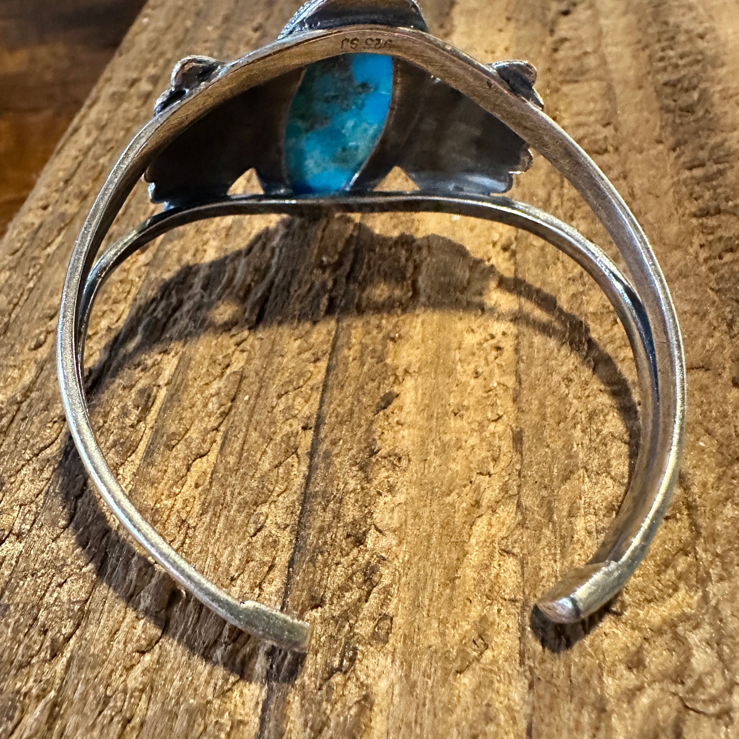 Native American Turquoise Winged Abedabun Sterling Silver Cuff Bracelet in Gift Box - Silver Elegant