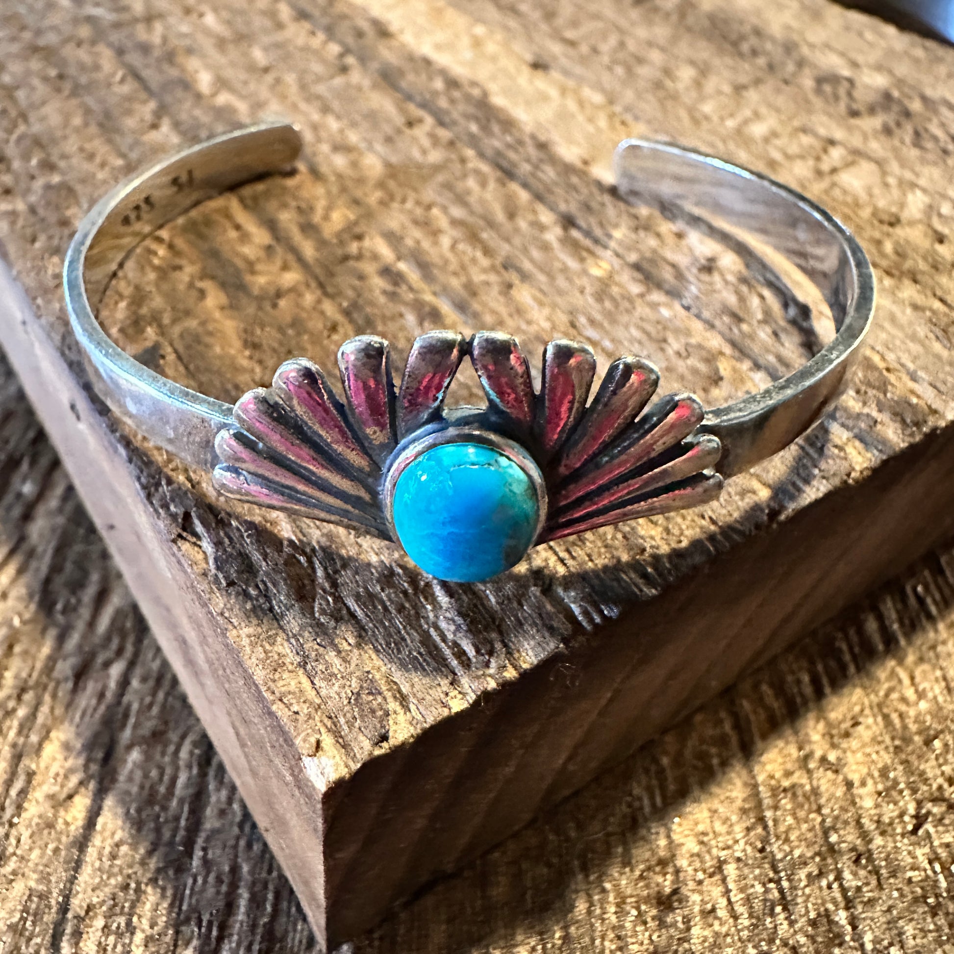 Native American Gratitude Prayer Turquoise Bracelet, Genuine Sterling Silver & Turquoise Stone, Gift BoxNative American Gratitude Prayer Turquoise Bracelet, Genuine Sterling Silver & Turquoise Stone, Gift Box - Premium cuff bangle from Silver Elegant - Just $140! Shop now at Silver Elegant