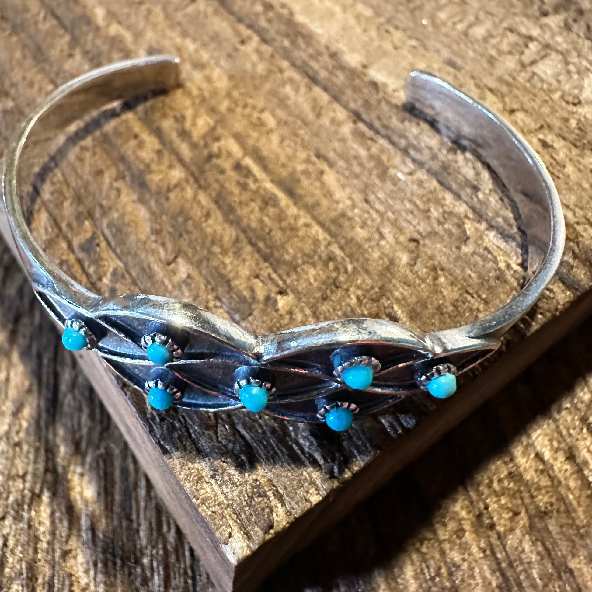 Native American Lucia Turquoise Adjustable Cuff Bracelet in Sterling Silver, Comes in Gift Box - Silver Elegant