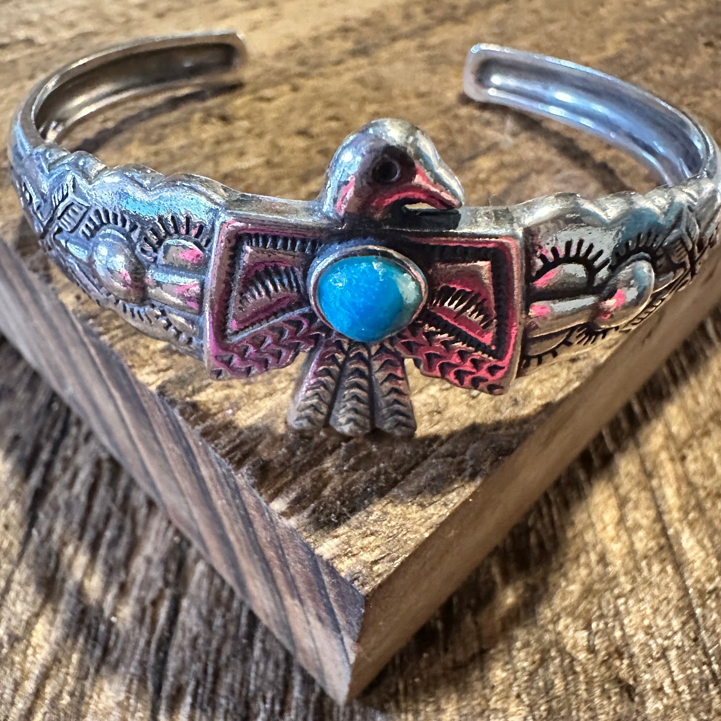 Native American Navajo Thunderbird Turquoise Cuff Bracelet, Genuine Sterling Silver & Turquoise Stone, Gift BoxNative American Navajo Thunderbird Turquoise Cuff Bracelet, Genuine Sterling Silver & Turquoise Stone, Gift Box - Premium cuff bangle from Silver Elegant - Just $168! Shop now at Silver Elegant