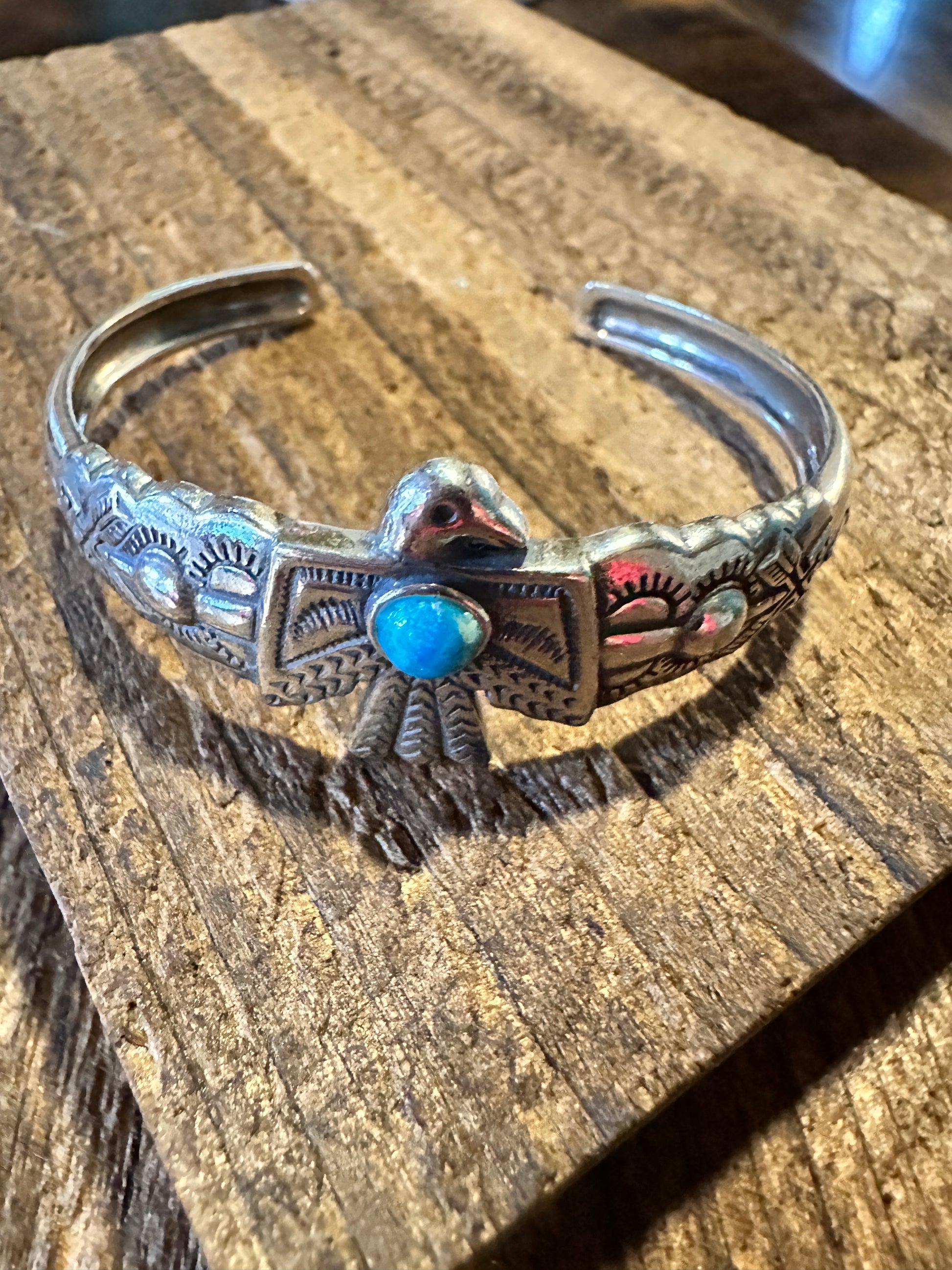 Native American Navajo Thunderbird Turquoise Cuff Bracelet, Genuine Sterling Silver & Turquoise Stone, Gift BoxNative American Navajo Thunderbird Turquoise Cuff Bracelet, Genuine Sterling Silver & Turquoise Stone, Gift Box - Premium cuff bangle from Silver Elegant - Just $168! Shop now at Silver Elegant