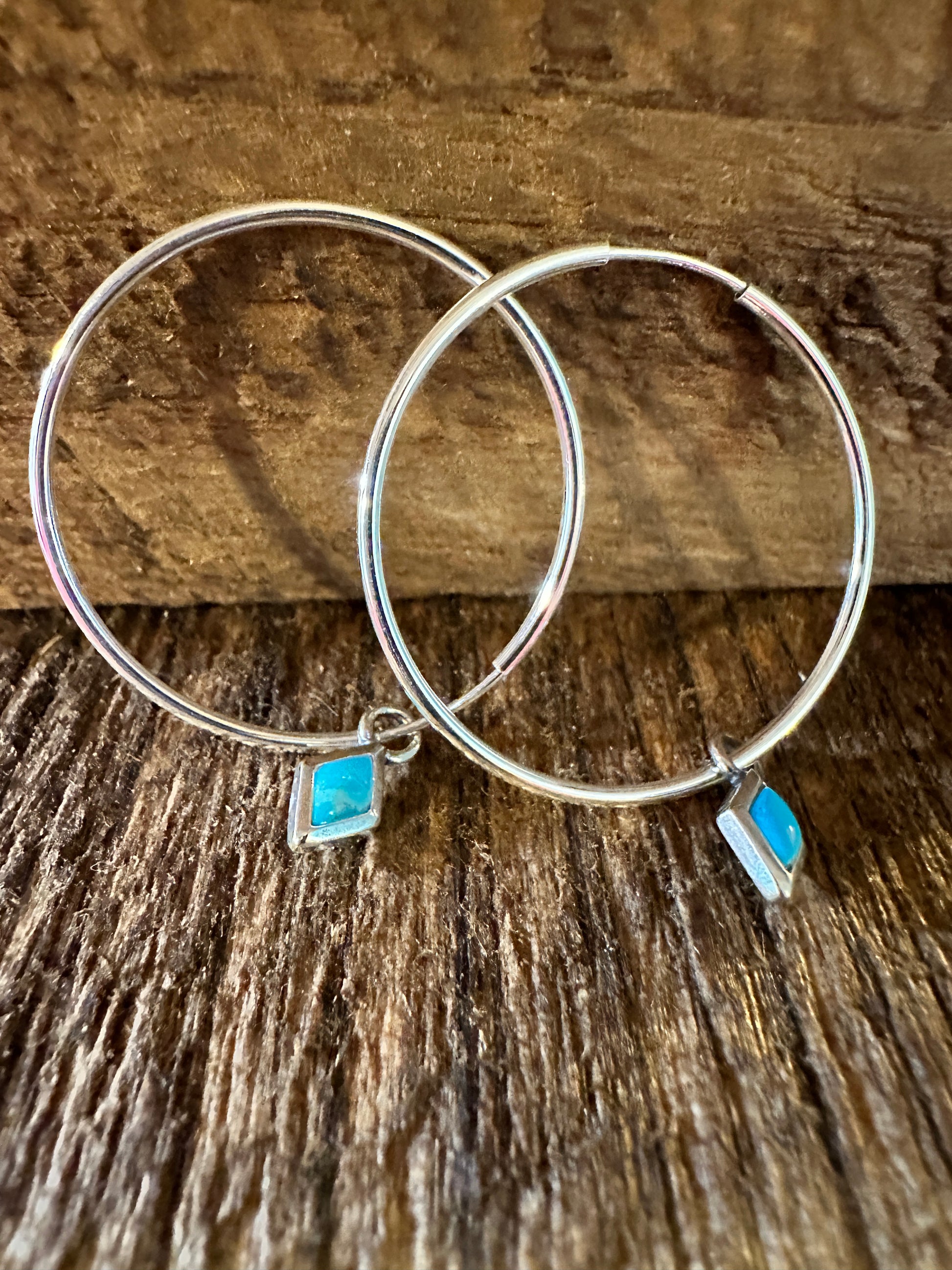 Native American Navajo Turquoise Hoops Earrings, Genuine Sterling Silver & Turquoise Stone, Gift BoxNative American Navajo Turquoise Hoops Earrings, Genuine Sterling Silver & Turquoise Stone, Gift Box - Premium Boho Drop Earring from Silver Elegant - Just $42! Shop now at Silver Elegant