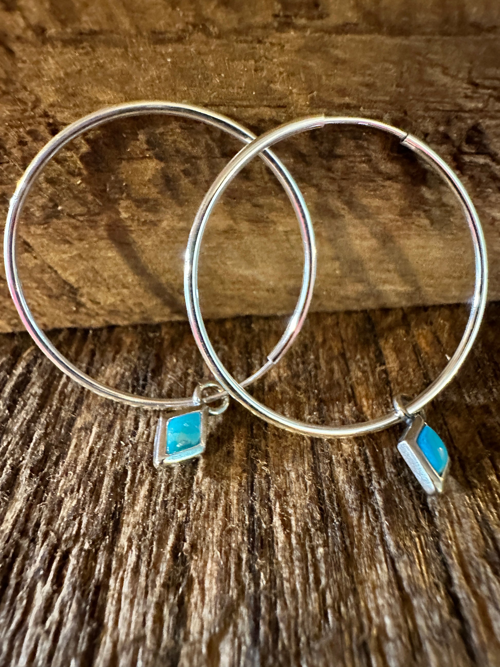 Native American Navajo Turquoise Hoops Earrings, Genuine Sterling Silver & Turquoise Stone, Gift BoxNative American Navajo Turquoise Hoops Earrings, Genuine Sterling Silver & Turquoise Stone, Gift Box - Premium Boho Drop Earring from Silver Elegant - Just $42! Shop now at Silver Elegant