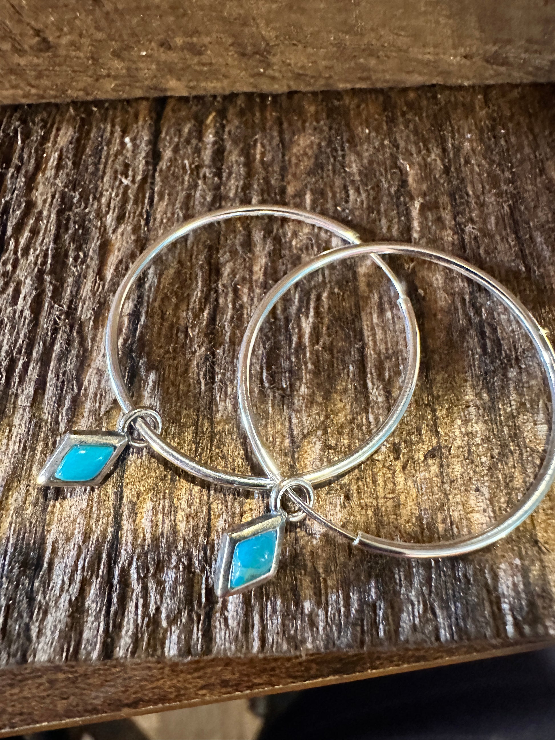 Native American Navajo Turquoise Hoops Earrings, Genuine Sterling Silver & Turquoise Stone, Gift BoxNative American Navajo Turquoise Hoops Earrings, Genuine Sterling Silver & Turquoise Stone, Gift Box - Premium Boho Drop Earring from Silver Elegant - Just $42! Shop now at Silver Elegant