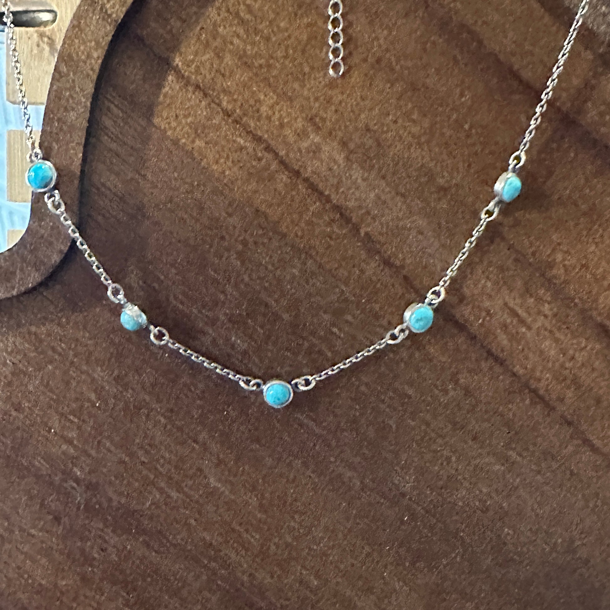 Native American Five Stone Turquoise Choker Necklace, Genuine Sterling Silver & Turquoise Stone, Gift BoxNative American Five Stone Turquoise Choker Necklace, Genuine Sterling Silver & Turquoise Stone, Gift Box - Premium Pendant Necklace from Silver Elegant - Just $65! Shop now at Silver Elegant