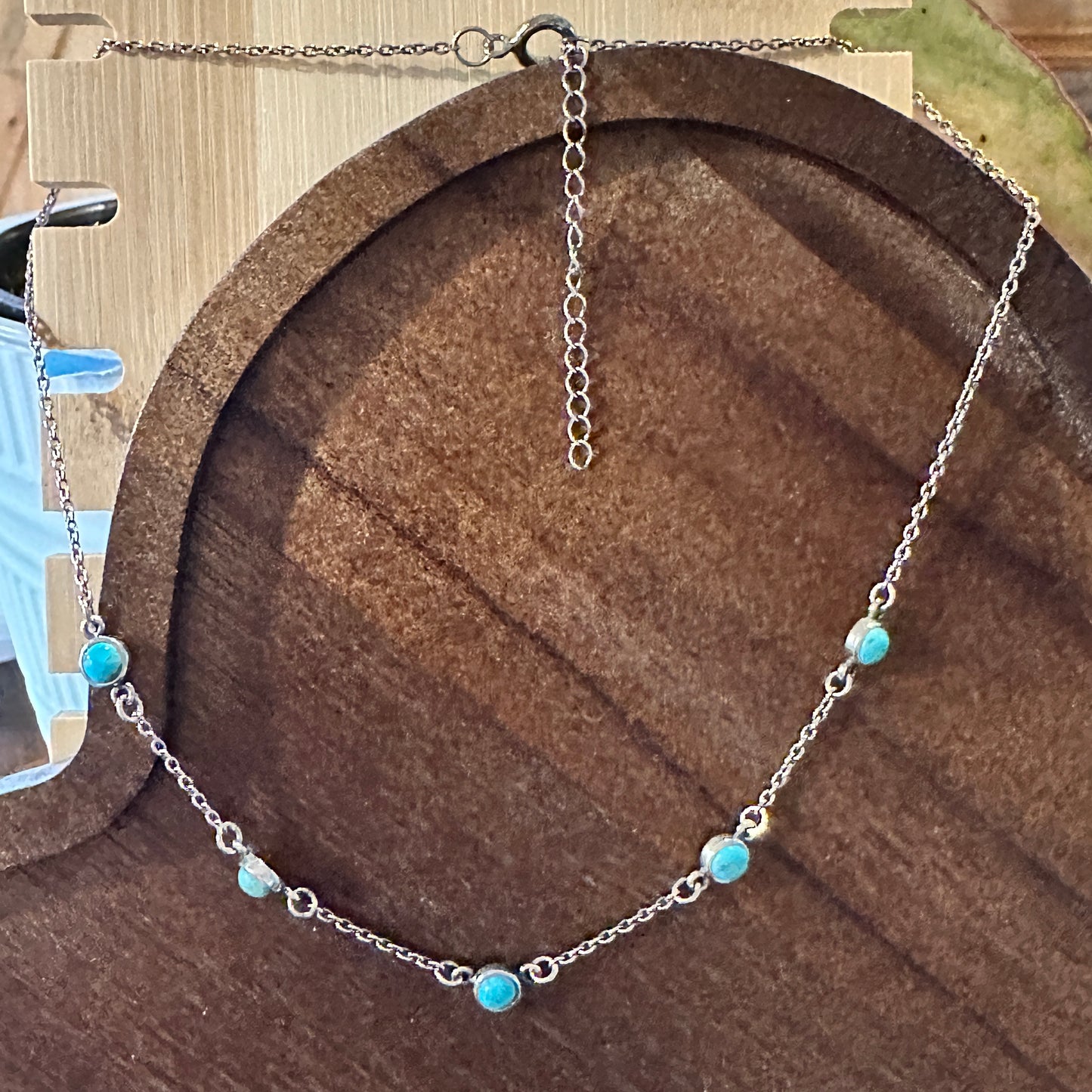 Native American Five Stone Turquoise Choker Necklace, Genuine Sterling Silver & Turquoise Stone, Gift BoxNative American Five Stone Turquoise Choker Necklace, Genuine Sterling Silver & Turquoise Stone, Gift Box - Premium Pendant Necklace from Silver Elegant - Just $65! Shop now at Silver Elegant