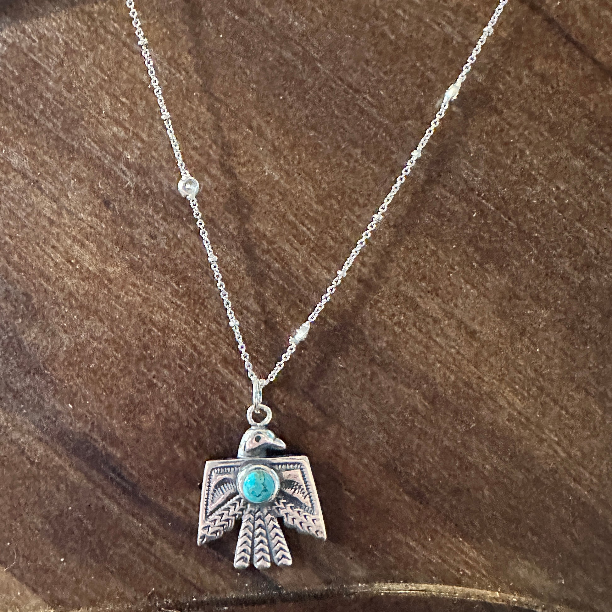 Native American Navajo Thunderbird Turquoise Necklace, Genuine Sterling Silver & Turquoise Stone, Gift BoxNative American Navajo Thunderbird Turquoise Necklace, Genuine Sterling Silver & Turquoise Stone, Gift Box - Premium Pendant Necklace from Silver Elegant - Just $62! Shop now at Silver Elegant