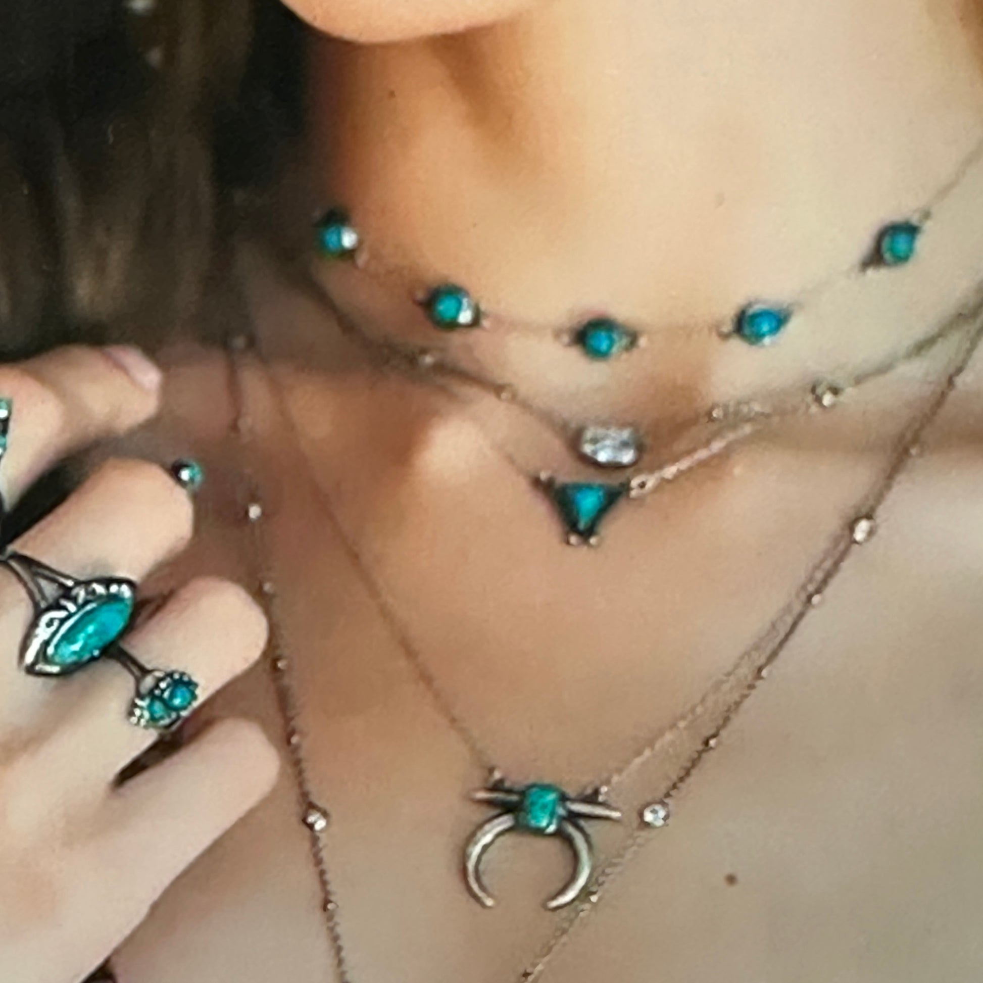 Native American Five Stone Turquoise Choker Necklace, Genuine Sterling Silver & Turquoise Stone, Gift BoxNative American Five Stone Turquoise Choker Necklace, Genuine Sterling Silver & Turquoise Stone, Gift Box - Premium Pendant Necklace from Silver Elegant - Just $65! Shop now at Silver Elegant