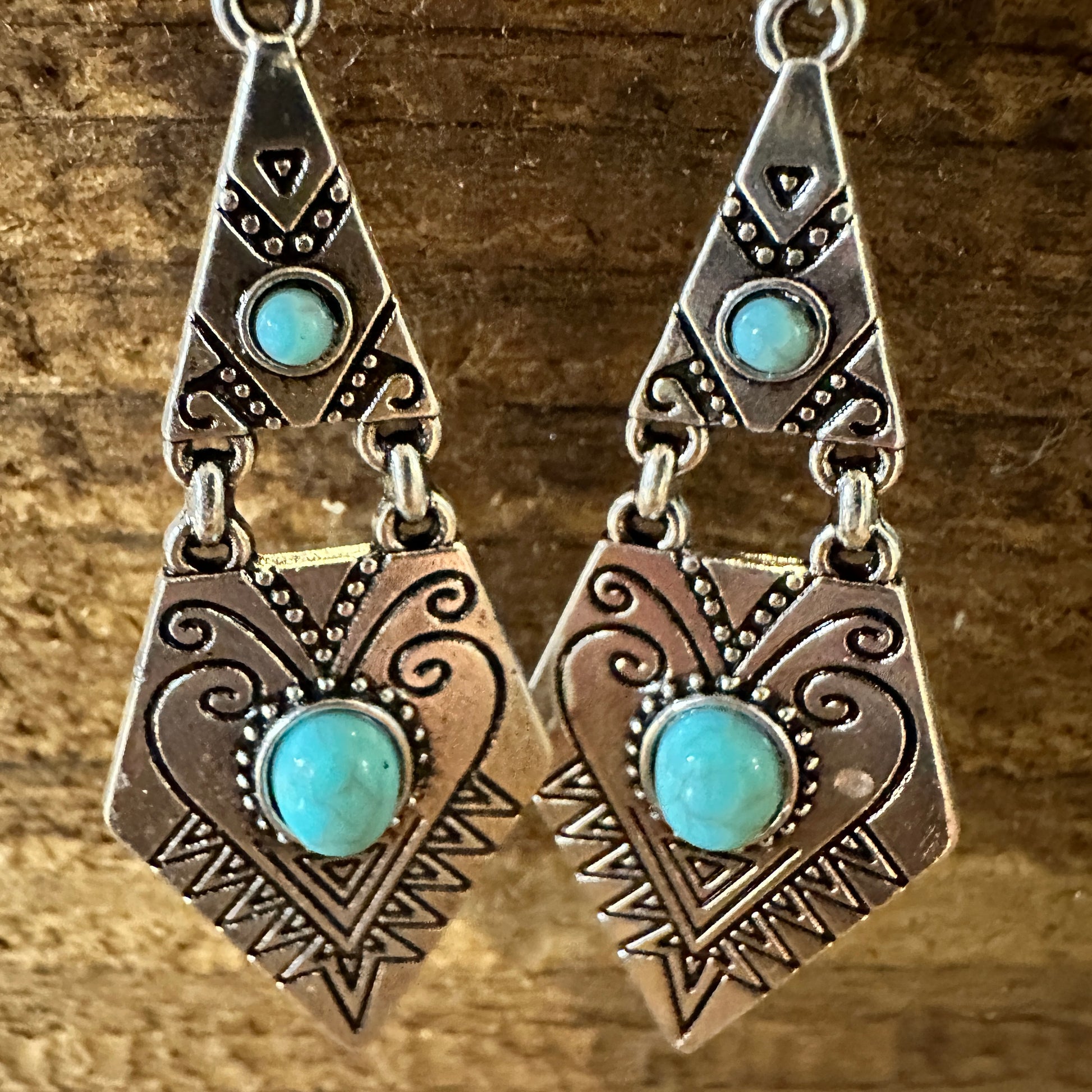 Southwestern Boho Vintage Droplet Dangle Earrings, Turquoise Stone, Gift BoxSouthwestern Boho Vintage Droplet Dangle Earrings, Turquoise Stone, Gift Box - Premium Drop Stud Earring from Silver Elegant - Just $19! Shop now at Silver Elegant