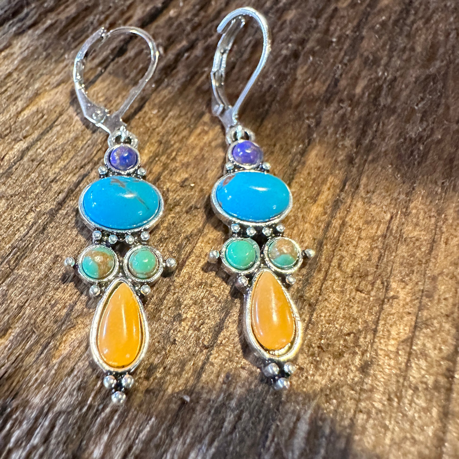 Boho Hippie Vintage Droplet Dangle Earrings, Multi-Color Stone, Gift BoxBoho Hippie Vintage Droplet Dangle Earrings, Multi-Color Stone, Gift Box - Premium Drop Stud Earring from Silver Elegant - Just $19! Shop now at Silver Elegant