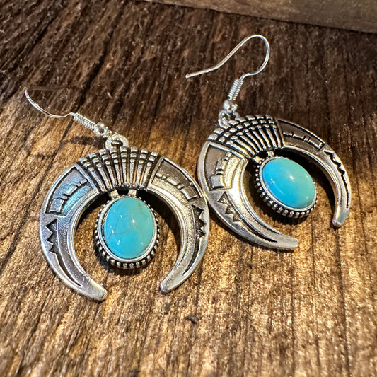 Boho Hippie Vintage Squash Droplet Dangle Earrings, Turquoise Stone, Gift BoxBoho Hippie Vintage Squash Droplet Dangle Earrings, Turquoise Stone, Gift Box - Premium Drop Stud Earring from Silver Elegant - Just $19! Shop now at Silver Elegant