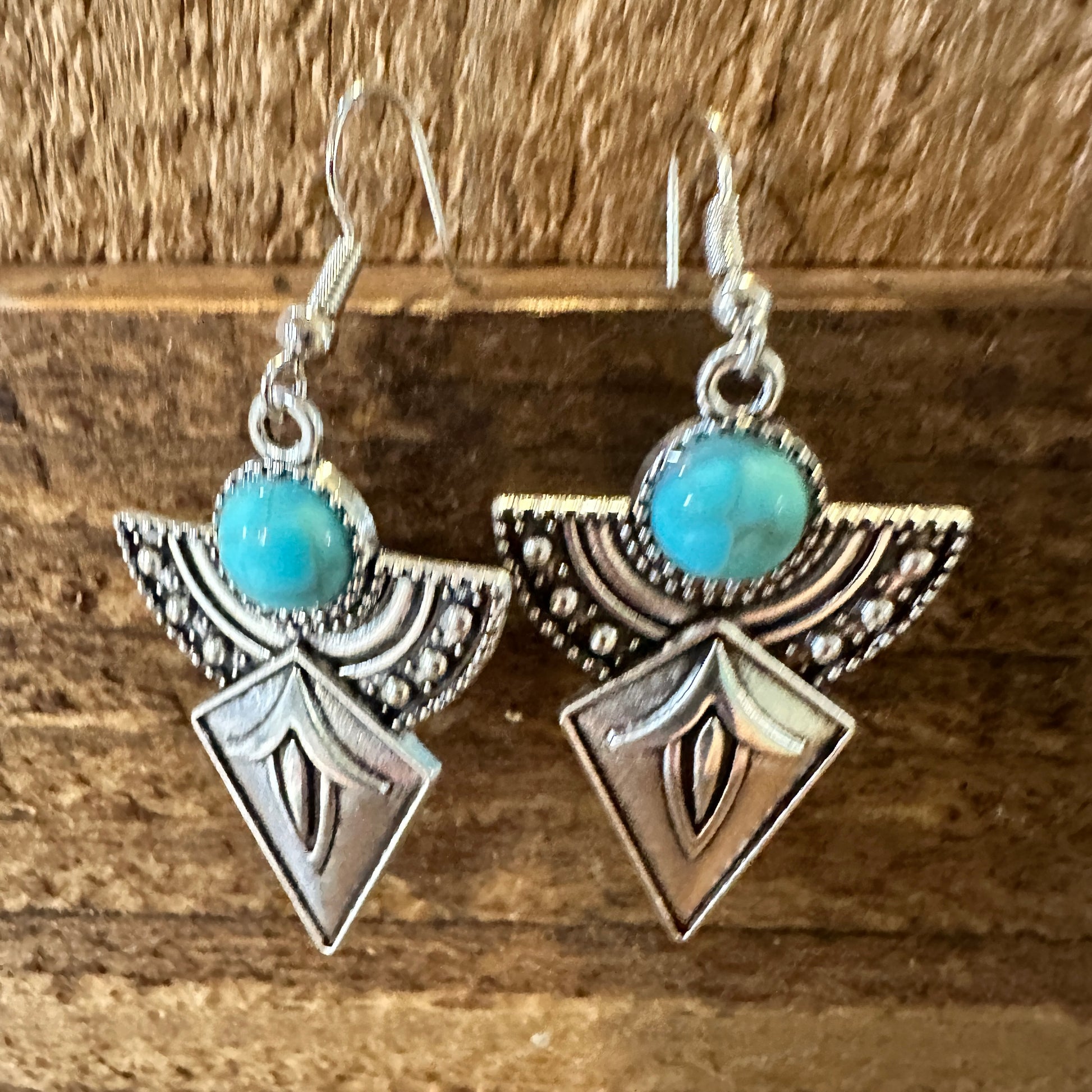 Boho Hippie Vintage Arrow Dangle Wire Earrings, Turquoise Stone, Gift BoxBoho Hippie Vintage Arrow Dangle Wire Earrings, Turquoise Stone, Gift Box - Premium Drop Stud Earring from Silver Elegant - Just $19! Shop now at Silver Elegant