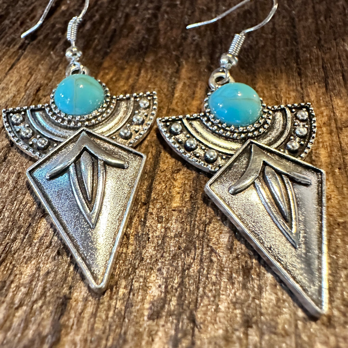 Boho Hippie Vintage Arrow Dangle Wire Earrings, Turquoise Stone, Gift BoxBoho Hippie Vintage Arrow Dangle Wire Earrings, Turquoise Stone, Gift Box - Premium Drop Stud Earring from Silver Elegant - Just $19! Shop now at Silver Elegant