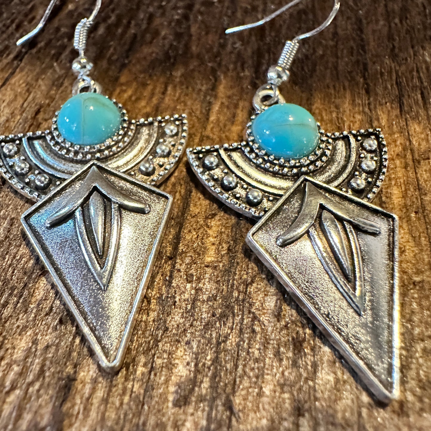 Boho Hippie Vintage Arrow Dangle Wire Earrings, Turquoise Stone, Gift BoxBoho Hippie Vintage Arrow Dangle Wire Earrings, Turquoise Stone, Gift Box - Premium Drop Stud Earring from Silver Elegant - Just $19! Shop now at Silver Elegant