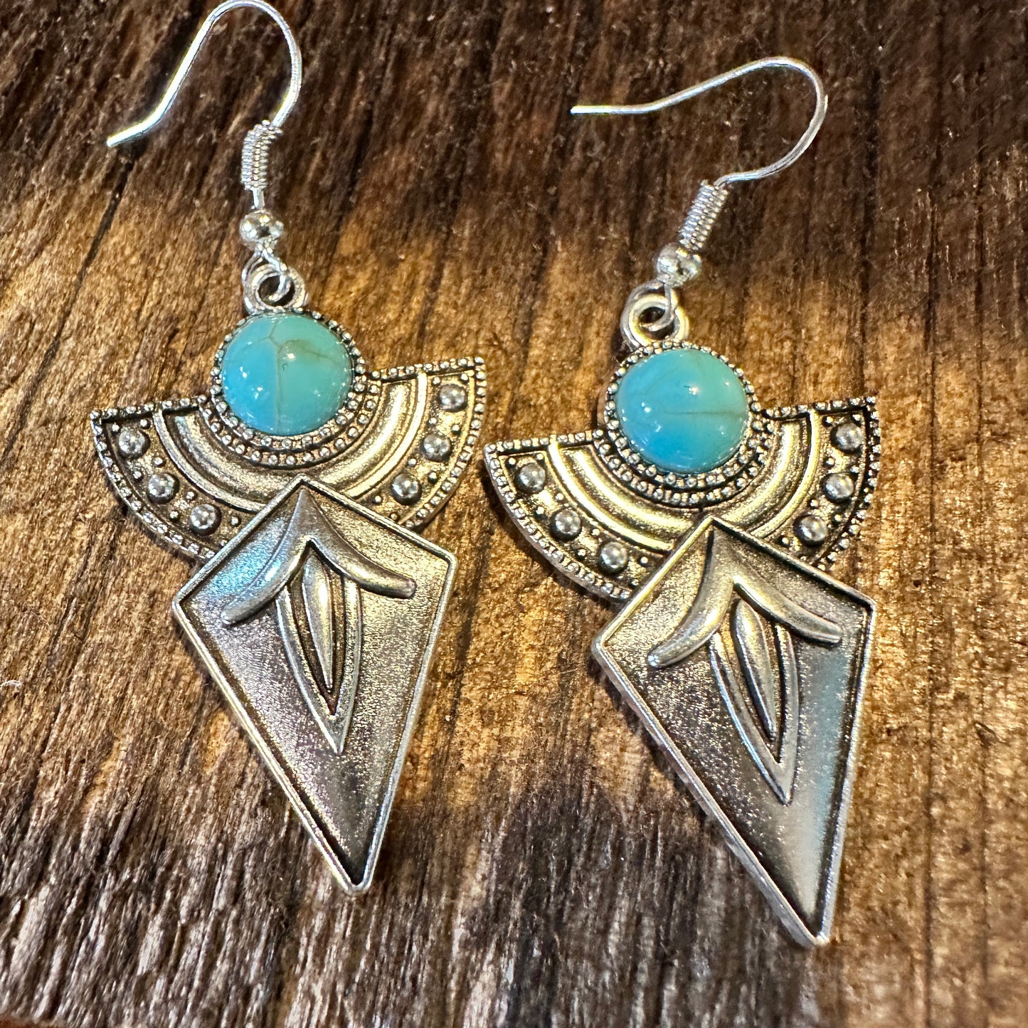 Boho Hippie Vintage Arrow Dangle Wire Earrings, Turquoise Stone, Gift BoxBoho Hippie Vintage Arrow Dangle Wire Earrings, Turquoise Stone, Gift Box - Premium Drop Stud Earring from Silver Elegant - Just $19! Shop now at Silver Elegant