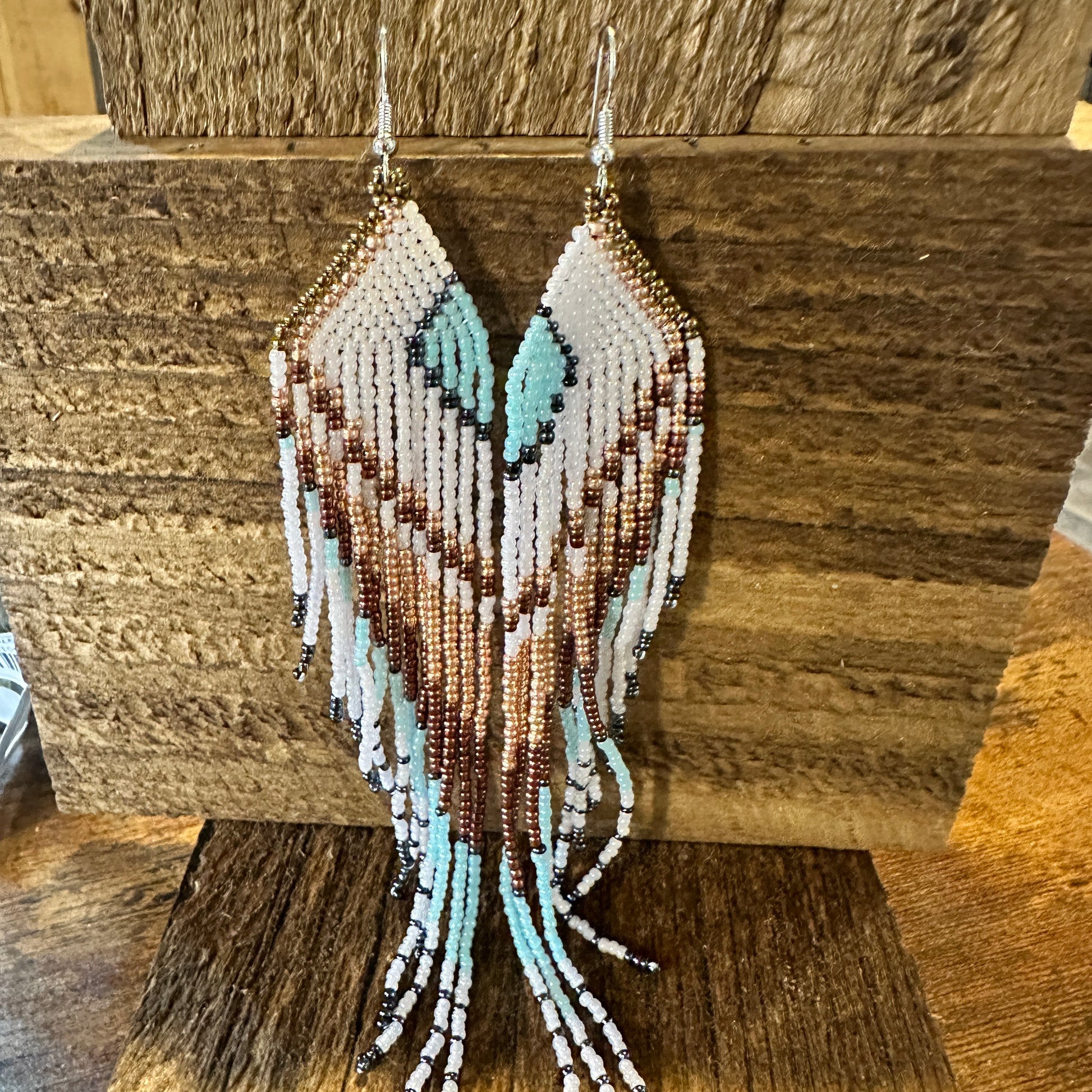 Boho Native American Navajo Seed Bead Dangle Wire Earrings, Turquoise Stone, Gift BoxBoho Native American Navajo Seed Bead Dangle Wire Earrings, Turquoise Stone, Gift Box - Premium Drop Stud Earring from Silver Elegant - Just $29! Shop now at Silver Elegant