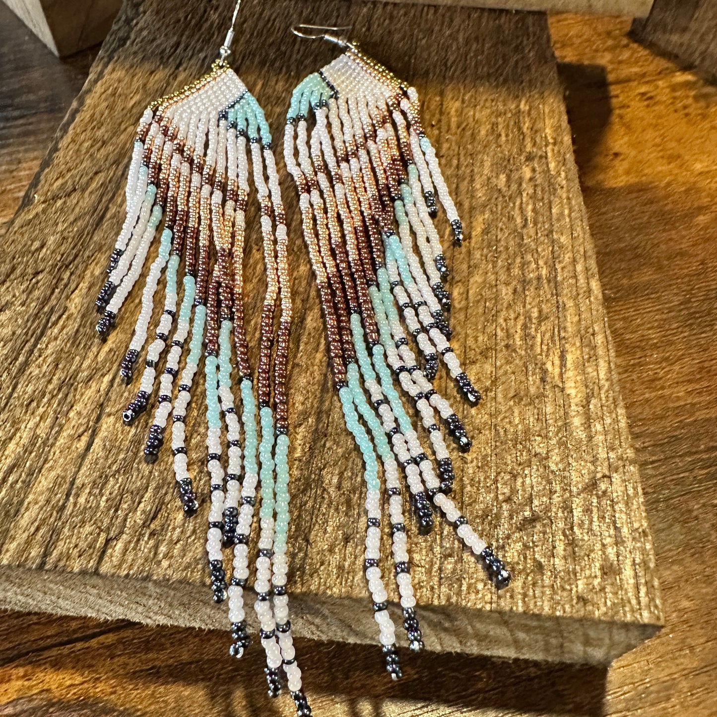 Boho Native American Navajo Seed Bead Dangle Wire Earrings, Turquoise Stone, Gift BoxBoho Native American Navajo Seed Bead Dangle Wire Earrings, Turquoise Stone, Gift Box - Premium Drop Stud Earring from Silver Elegant - Just $29! Shop now at Silver Elegant