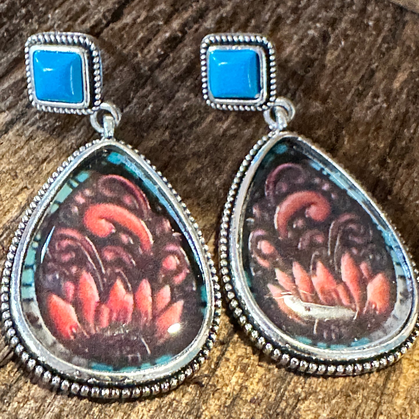 Vintage Droplet Shape Sunflower Print Dangle Earrings, Boho Western Style, Gift boxVintage Droplet Shape Sunflower Print Dangle Earrings, Boho Western Style, Gift box - Premium Drop Stud Earring from Silver Elegant - Just $19! Shop now at Silver Elegant